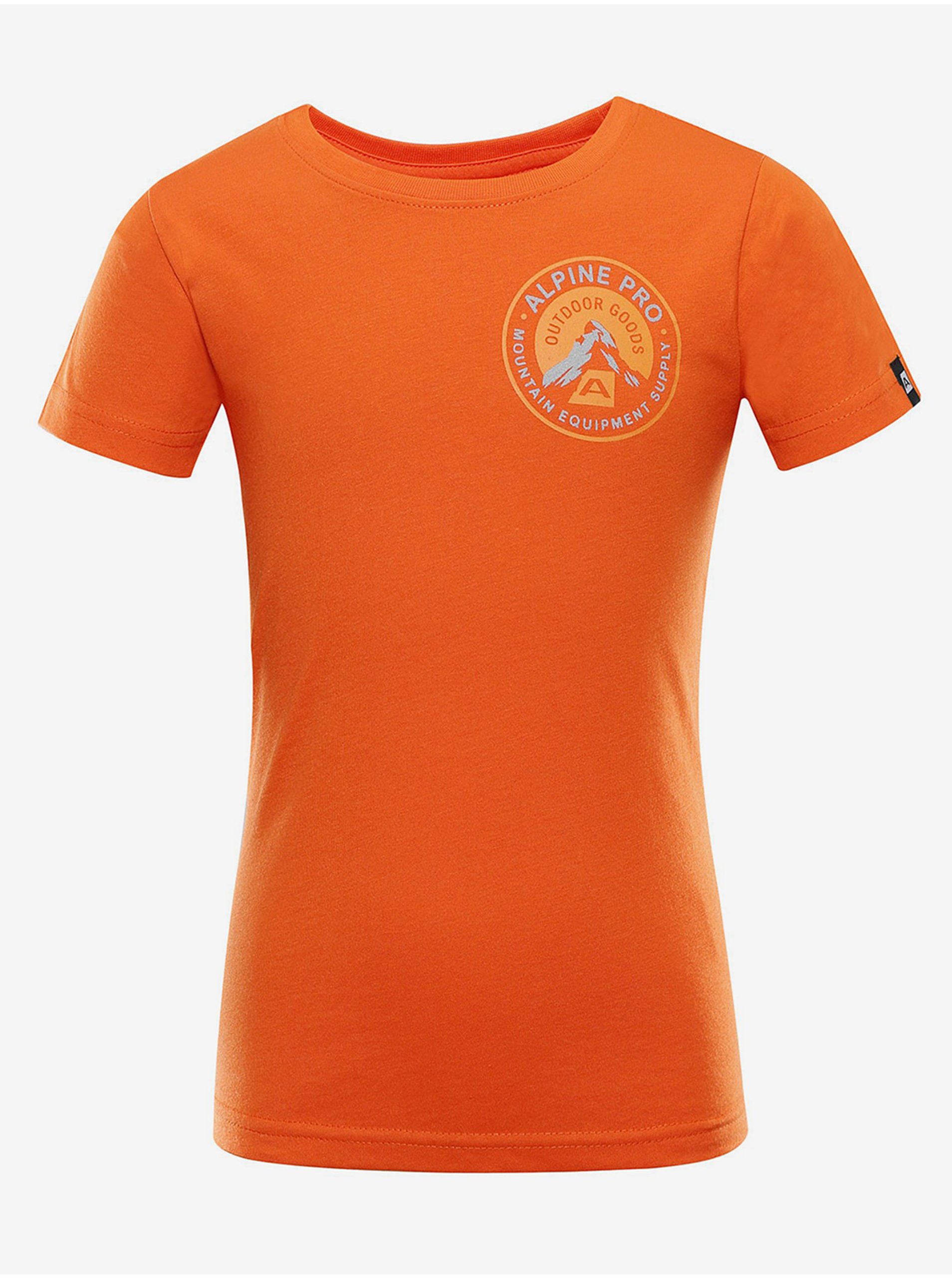 Lacno Oranžové detské tričko ALPINE PRE Oboto