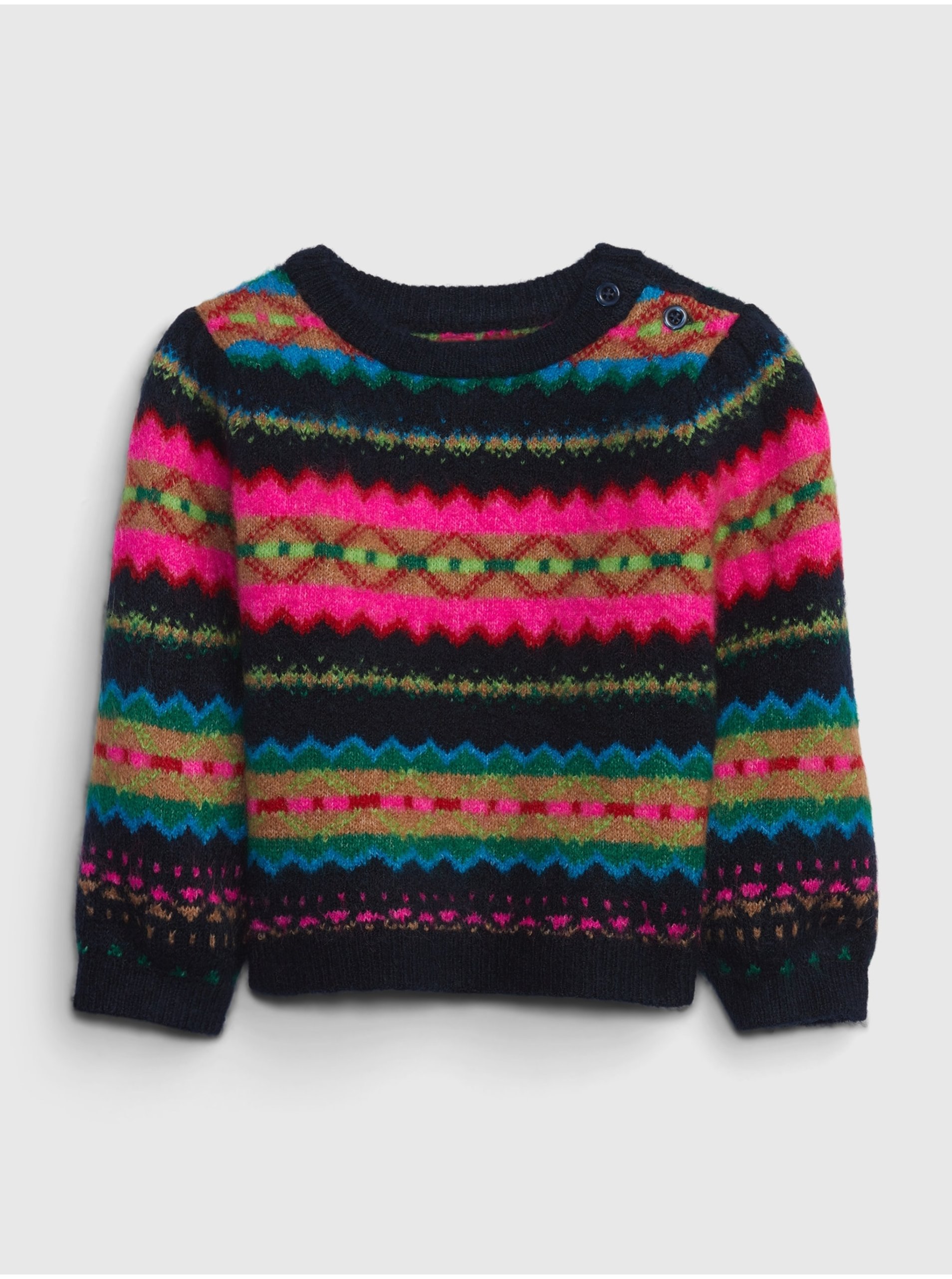 E-shop Čierny dievčenský pruhovaný sveter GAP