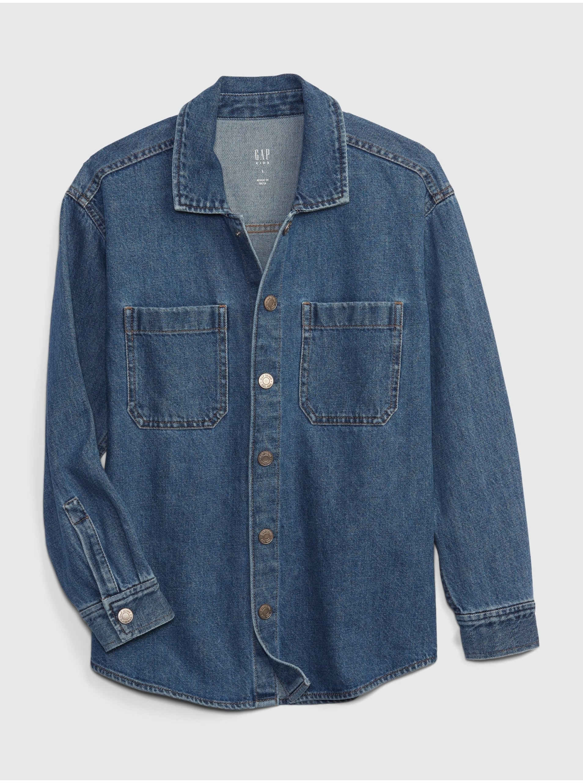 E-shop Modrá klučičí džínová košile GAP