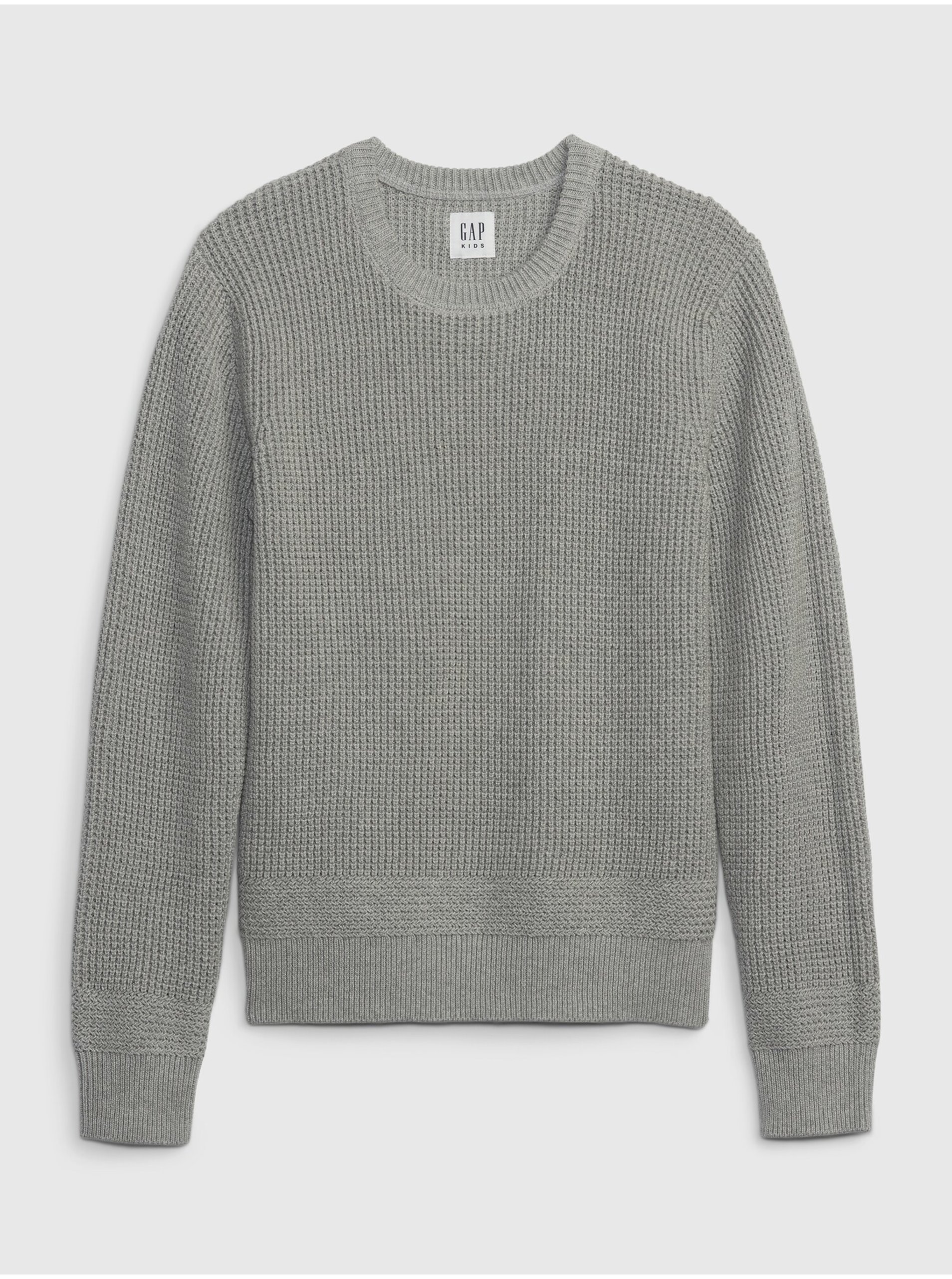 E-shop Světle šedý klučičí bavlněný svetr GAP