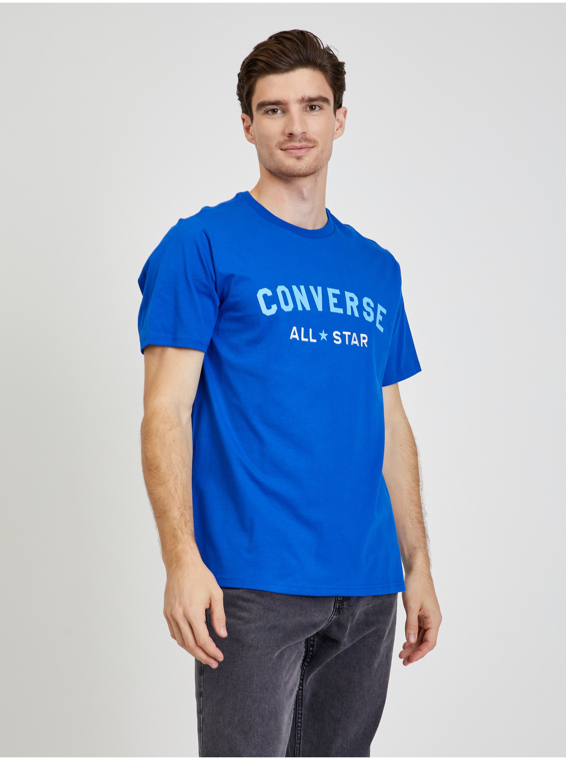 Lacno Modré pánske tričko Converse