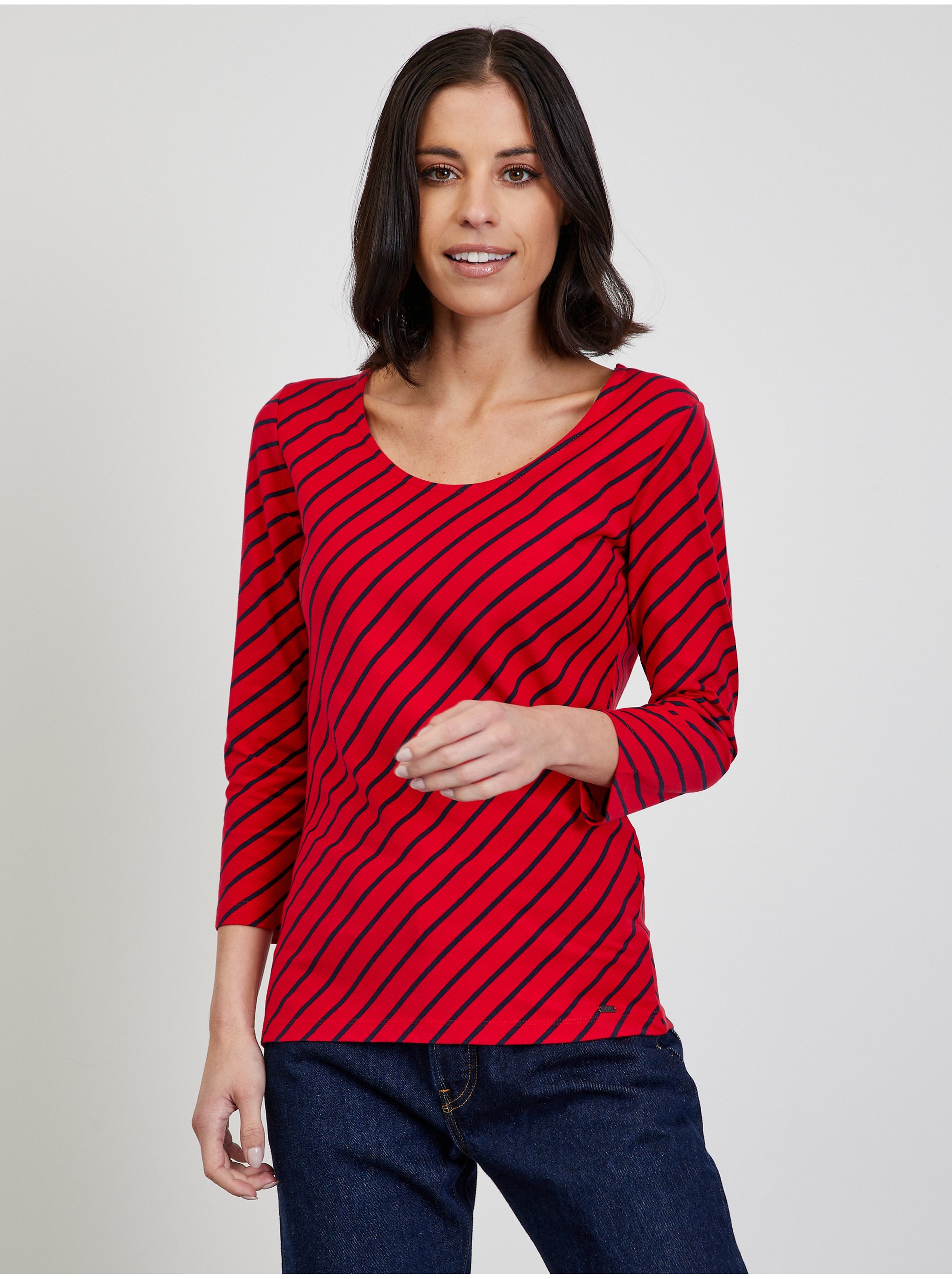 Lacno Červené dámske pruhované tričko ZOOT Karin