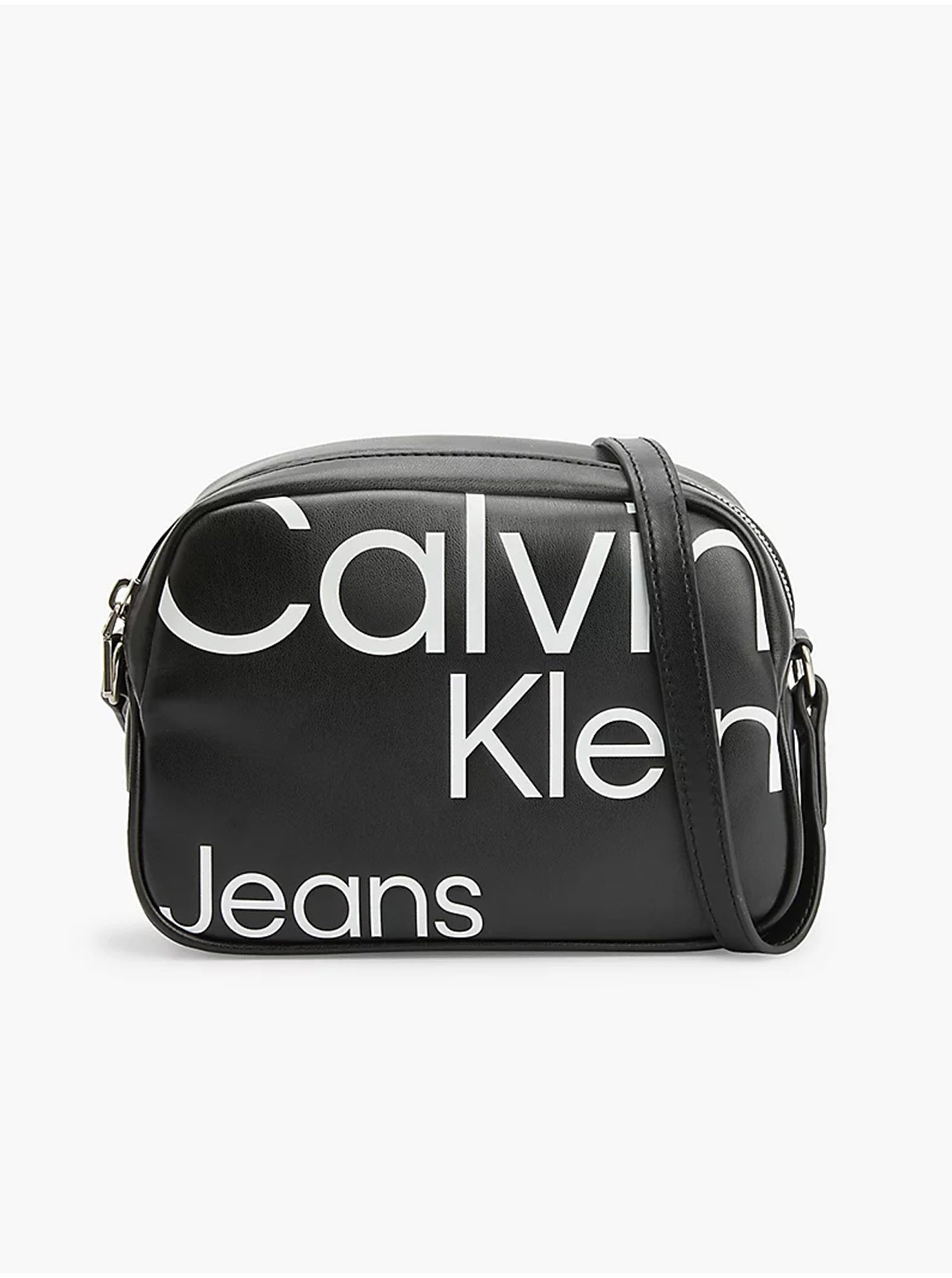 E-shop Černá dámská vzorovaná crossbody kabelka Calvin Klein Jeans