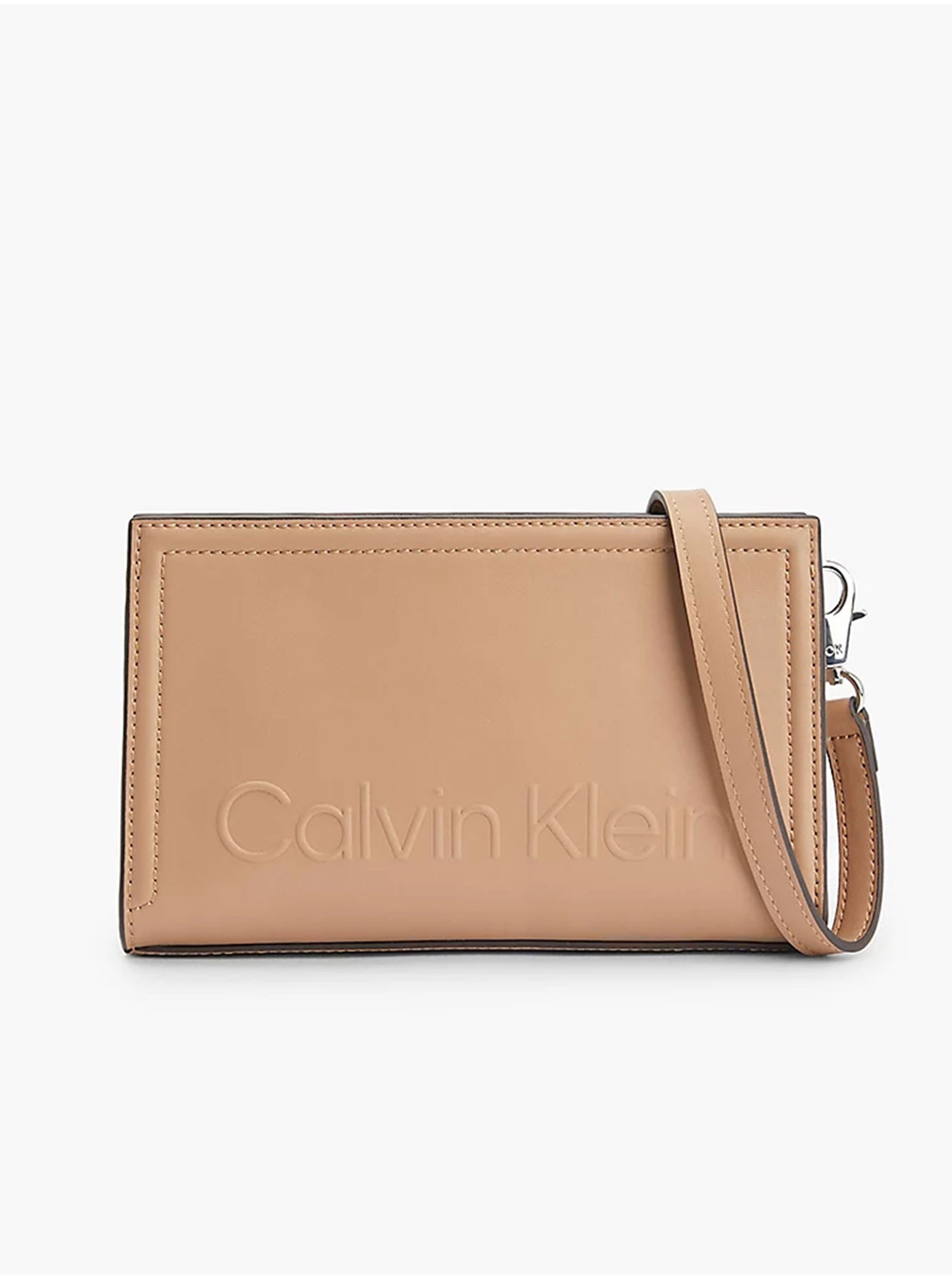 Levně Béžová dámská crossbody kabelka Calvin Klein