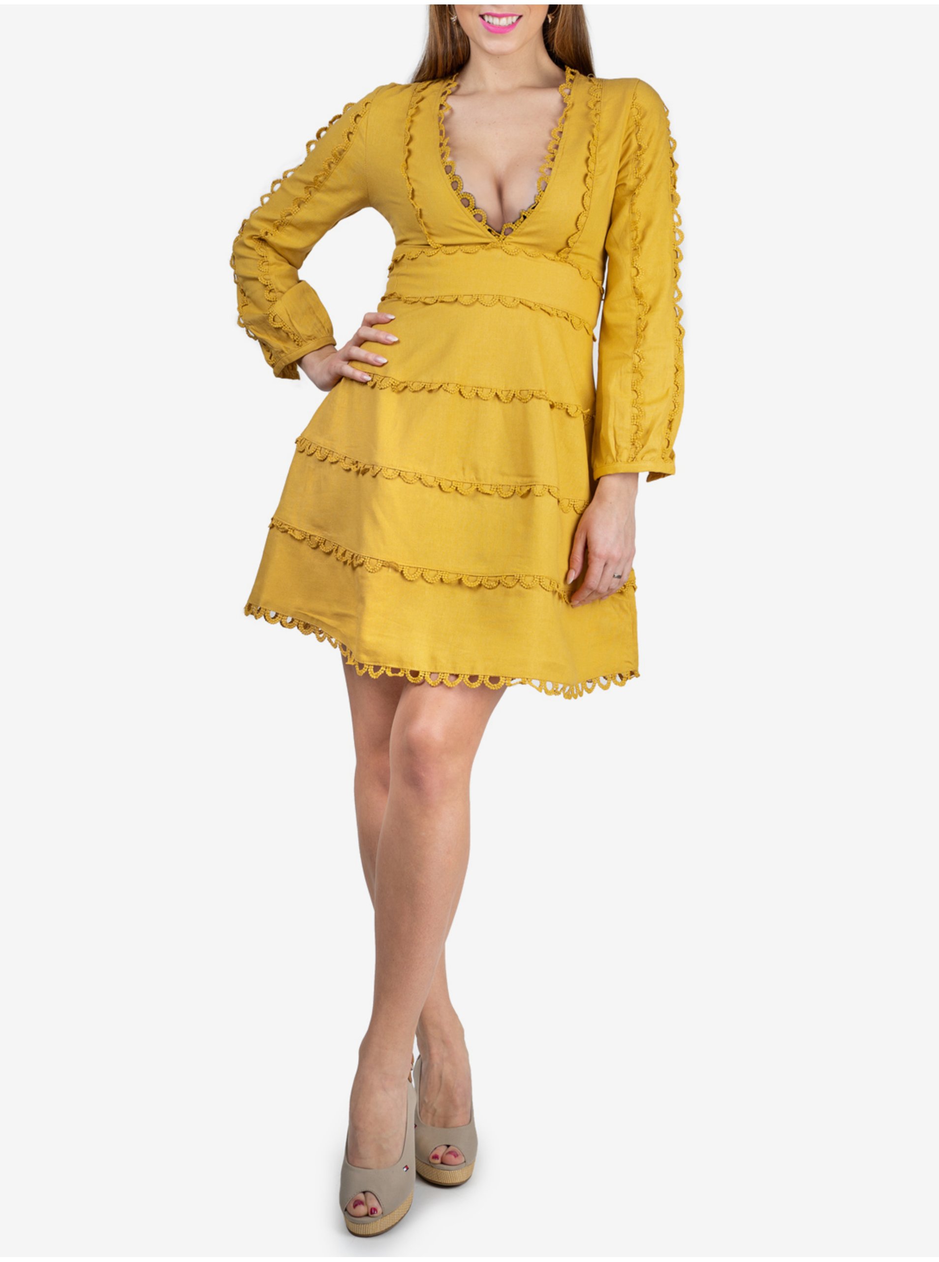 Levně Žluté šaty Anany Natal Amarillo