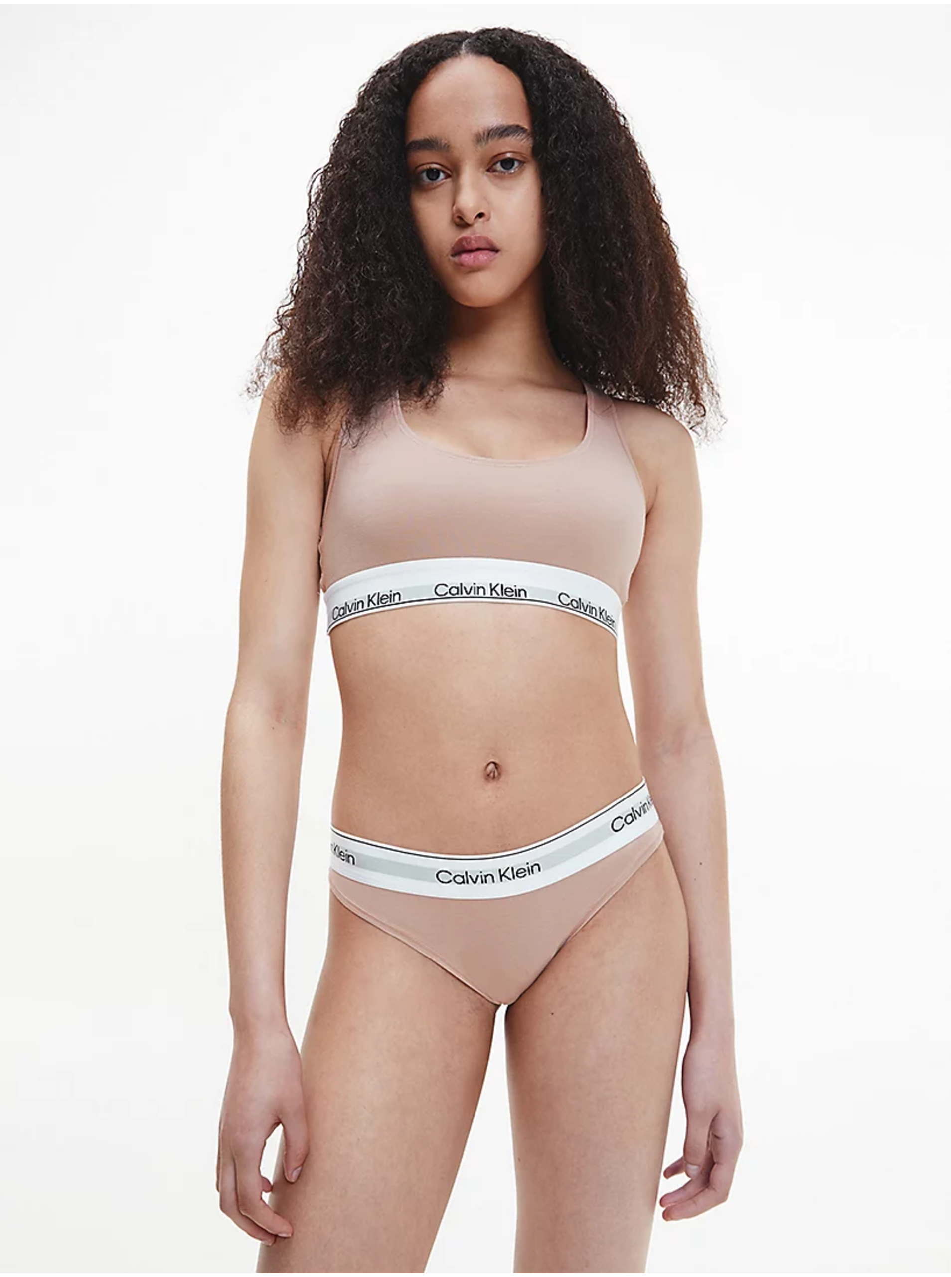 Levně Béžová dámská podprsenka Calvin Klein Underwear