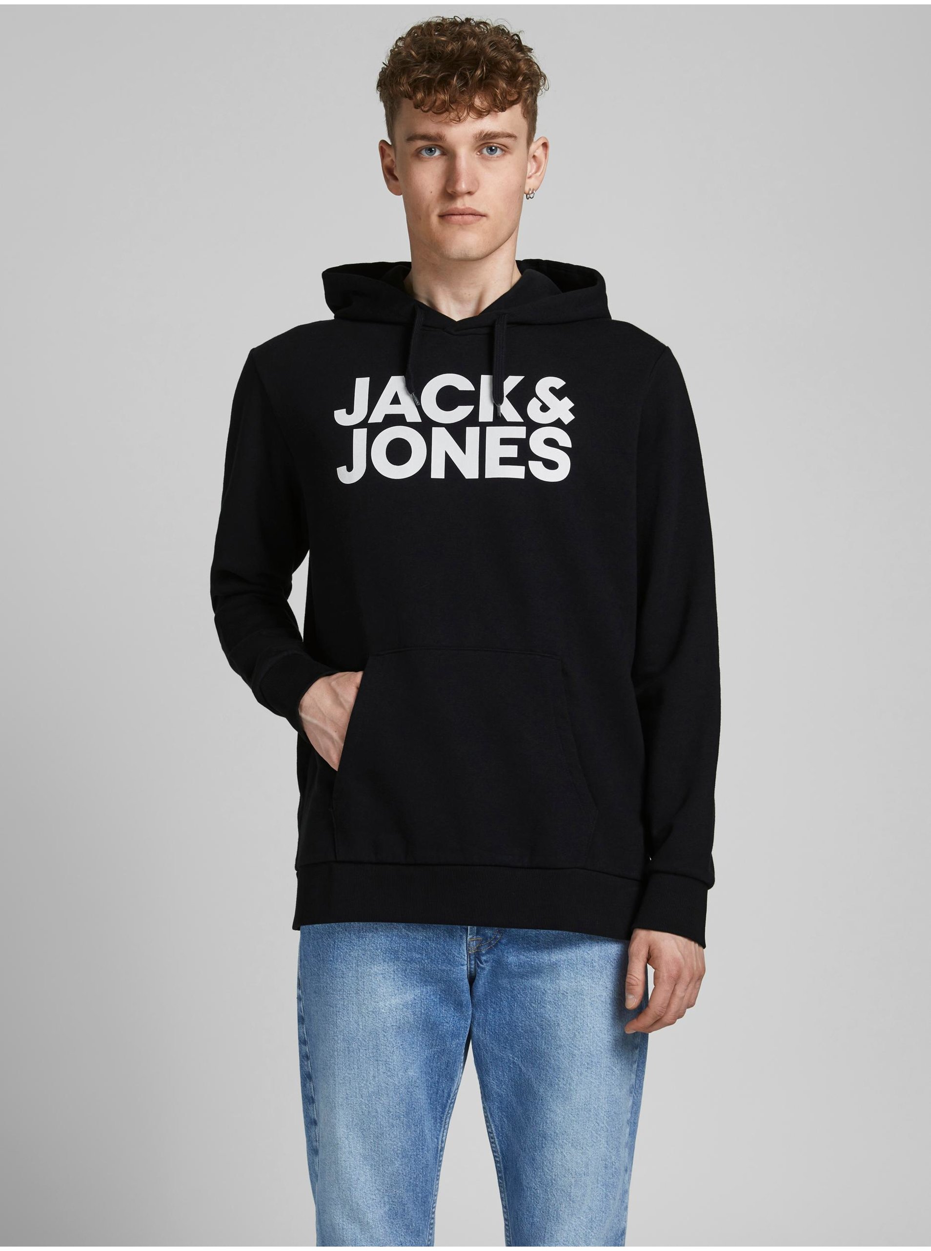 E-shop Černá mikina s kapucí Jack & Jones