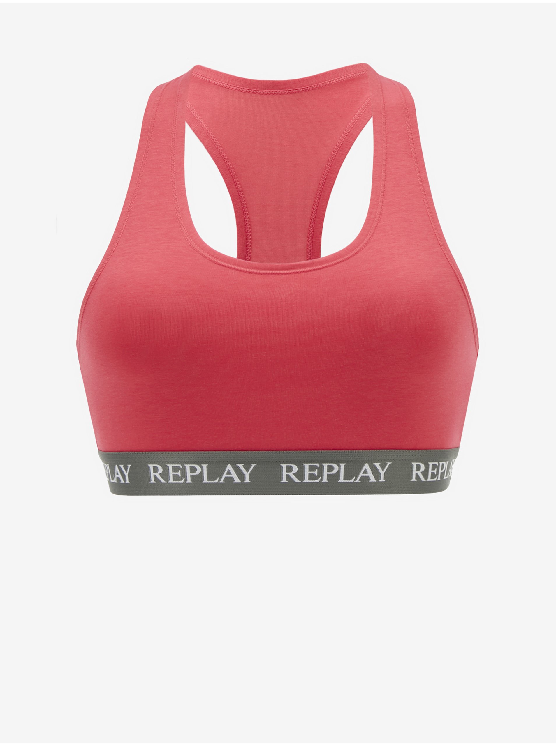 Levně Tmavě růžová dámská sportovní podprsenka Replay