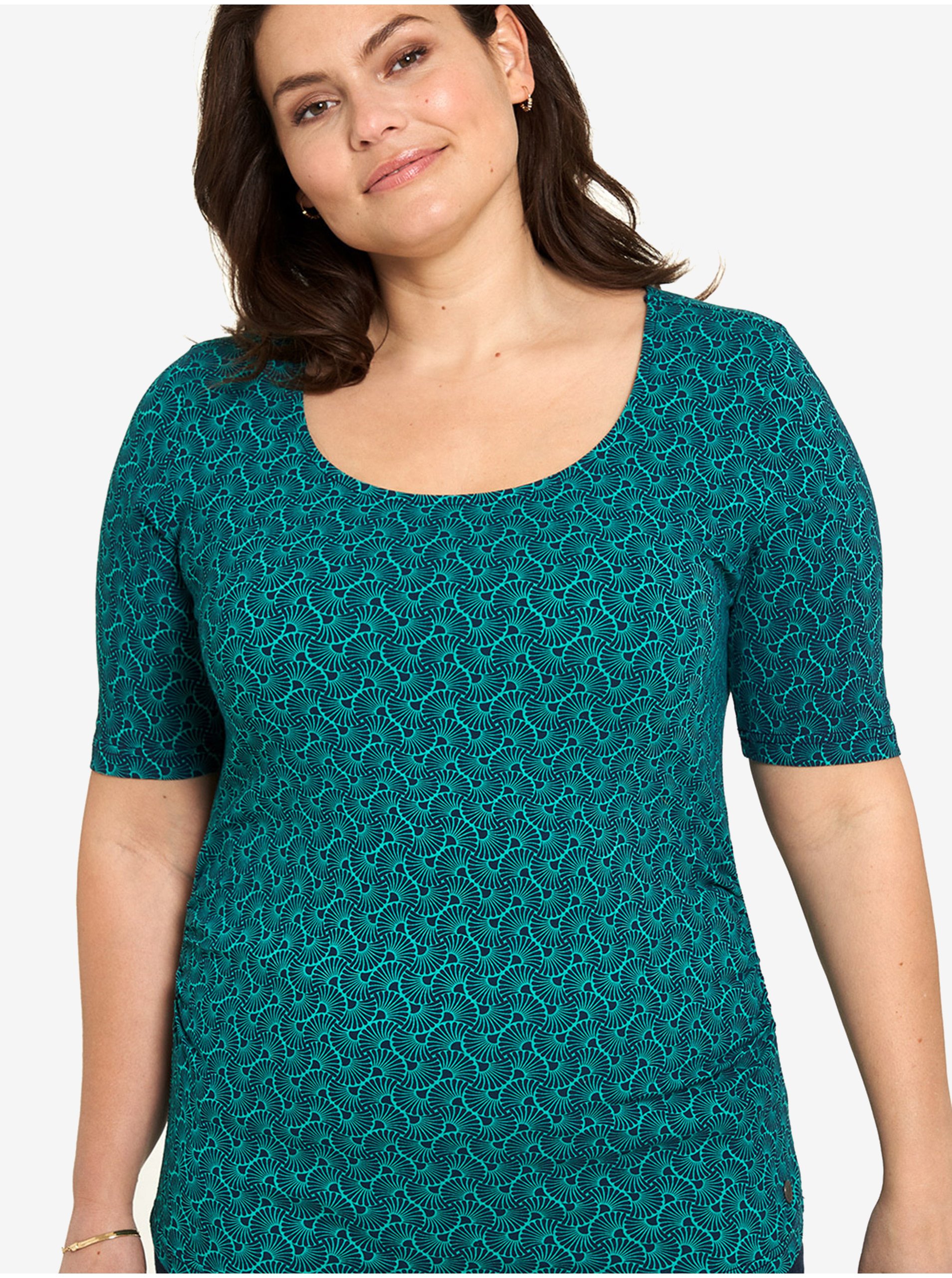 E-shop Zelené vzorované tričko Tranquillo