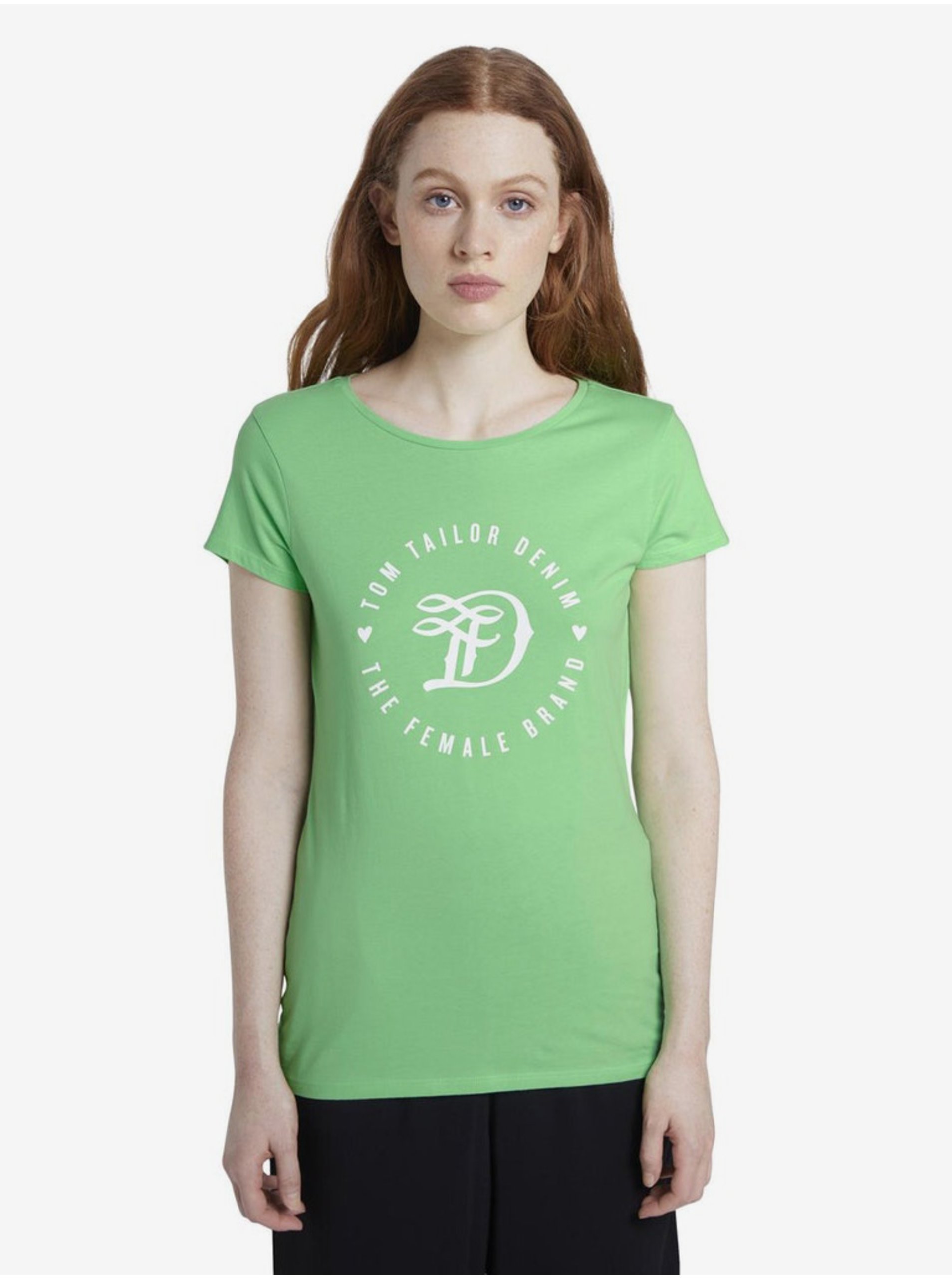 E-shop Zelené dámské tričko Tom Tailor Denim