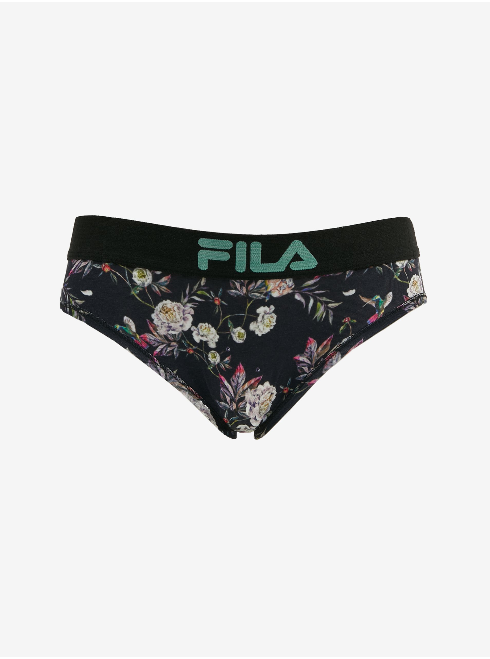 E-shop Čierne dámske kvetované nohavičky FILA