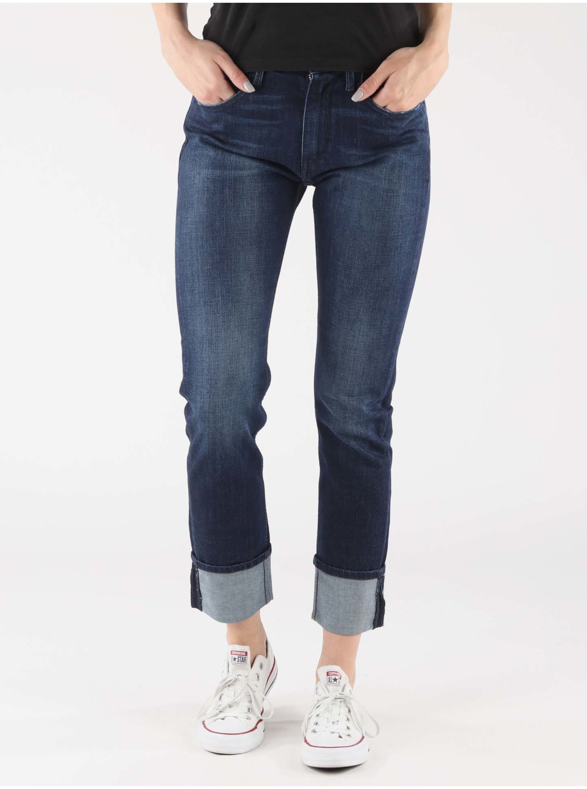 E-shop Modré dámské straight fit džíny Replay Pantalone