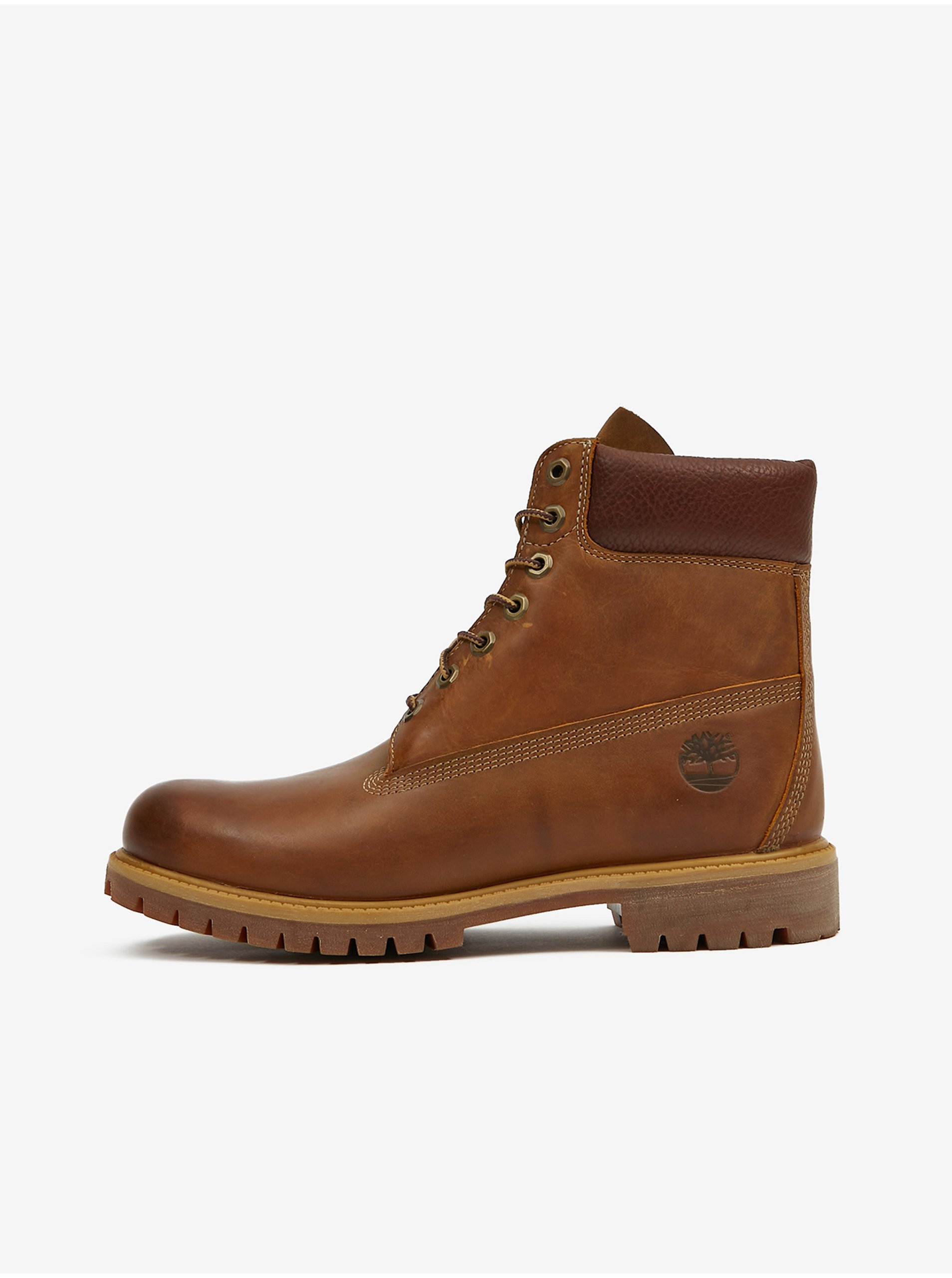 Levně Hnědé pánské kotníkové kožené boty Timberland 6 In Prem