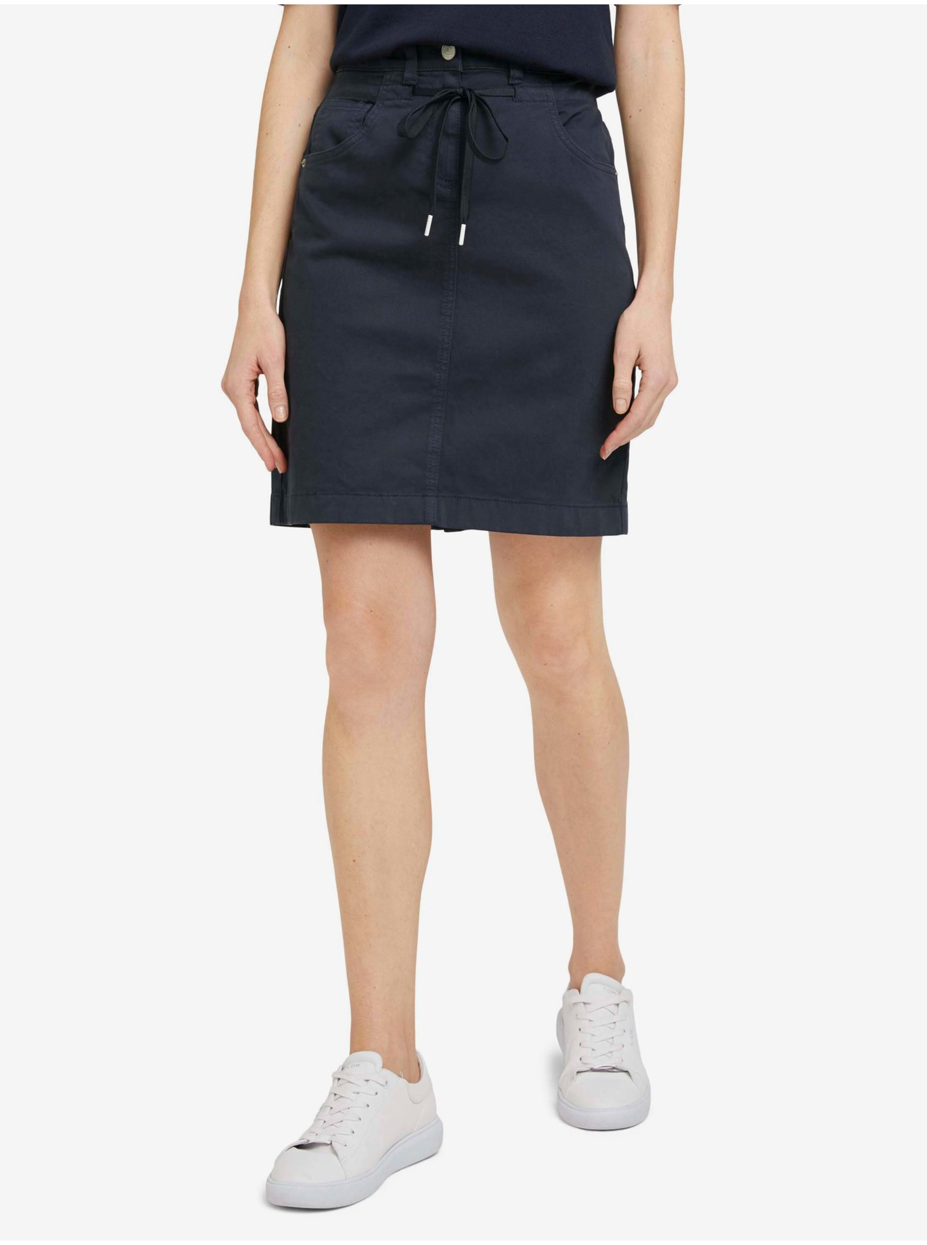 E-shop Tmavě modrá džínová sukně Tom Tailor