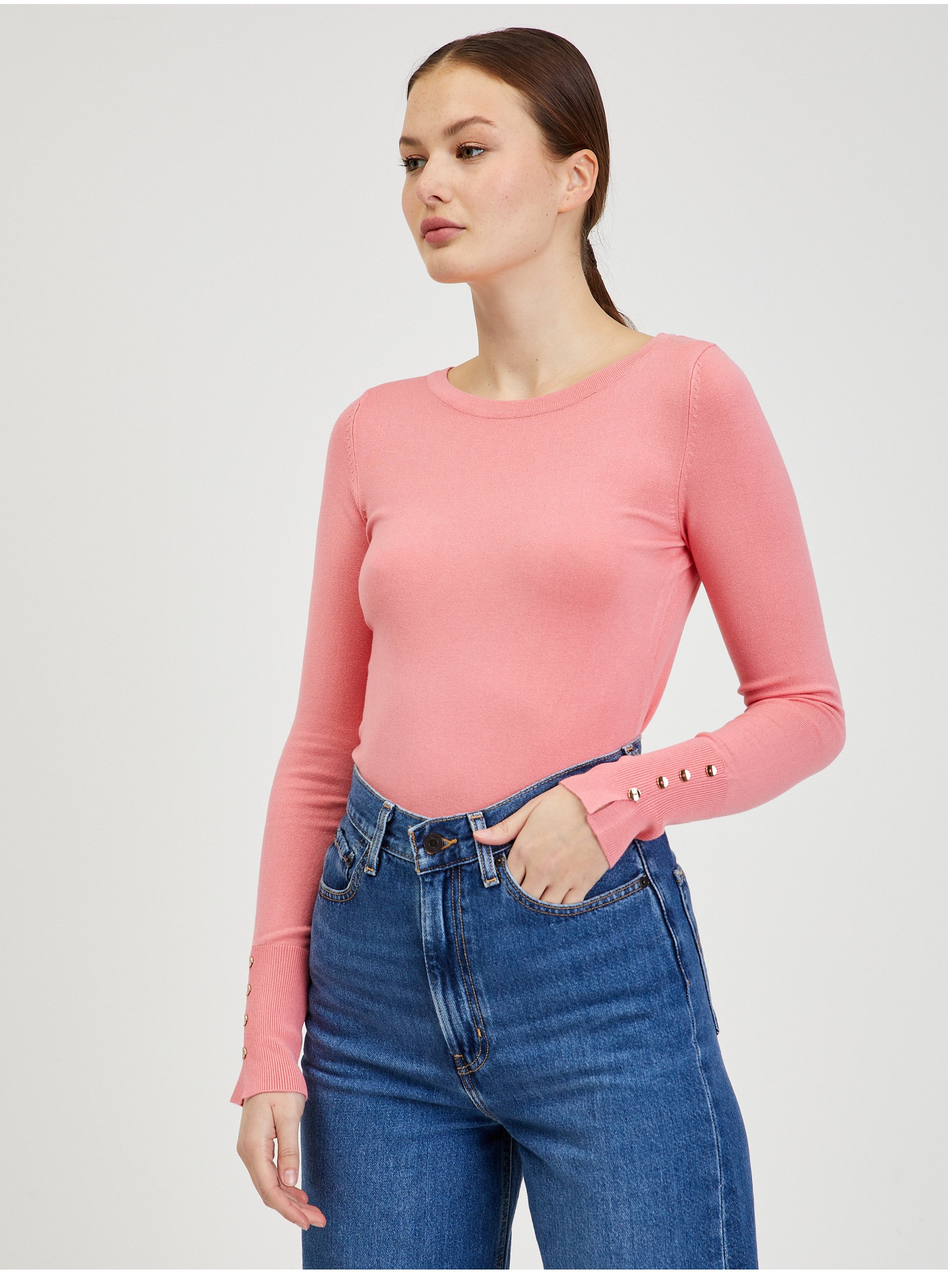 E-shop Růžový dámský svetr ORSAY