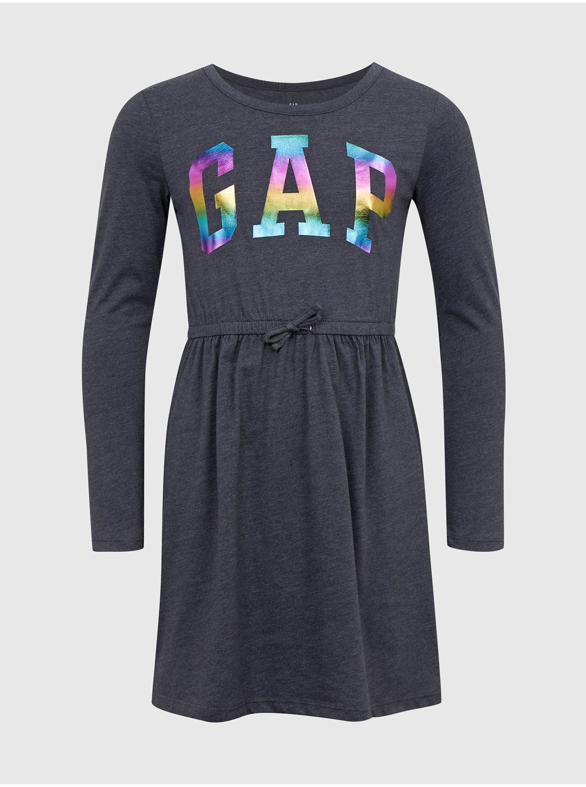 E-shop Šedé holčičí šaty šaty s logem GAP
