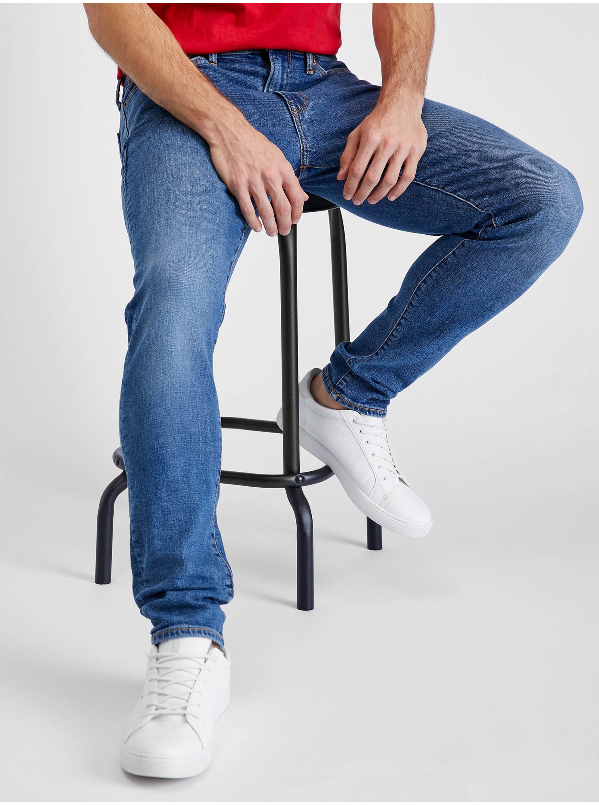 E-shop Modré pánské slim taper marco džíny GAP