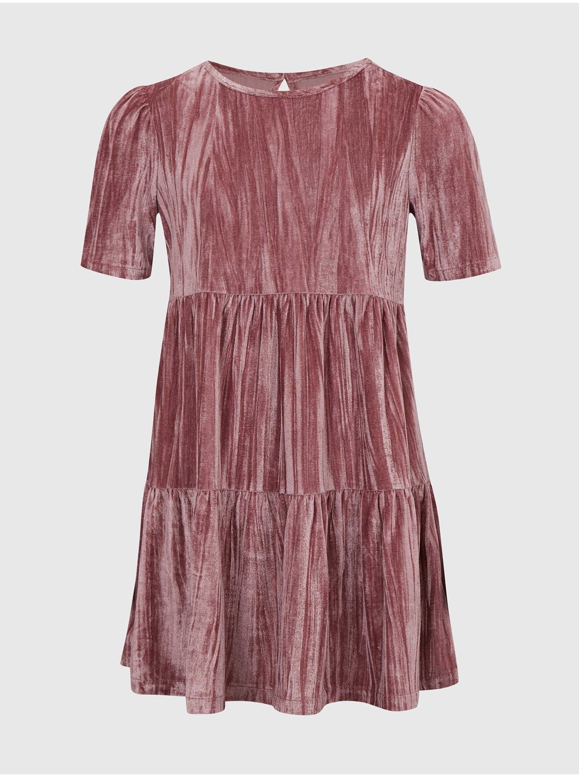 Levně Růžové holčičí šaty velurové šaty GAP