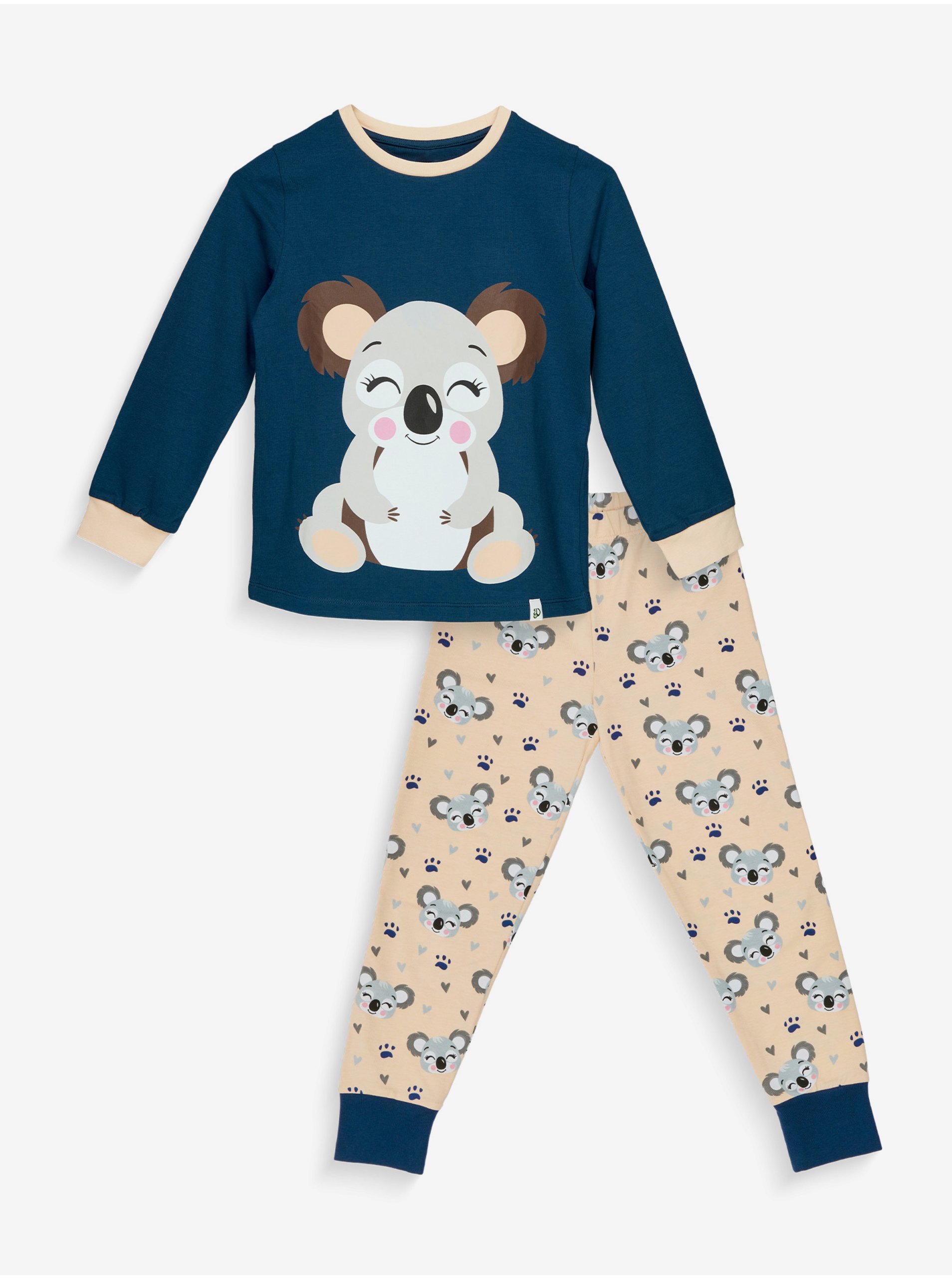 Levně Béžovo-modré dětské veselé pyžamo Dedoles Šťastná koala