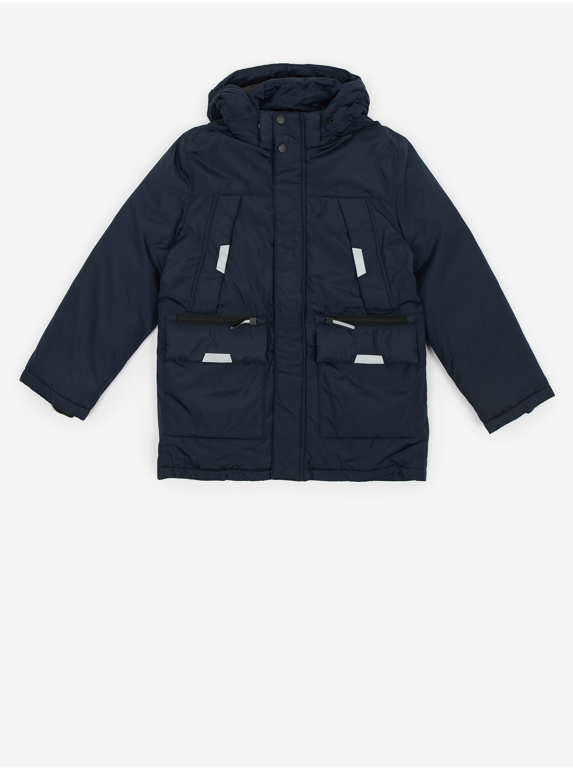 E-shop Tmavě modrá klučičí zimní bunda s odepínací kapucí Tom Tailor