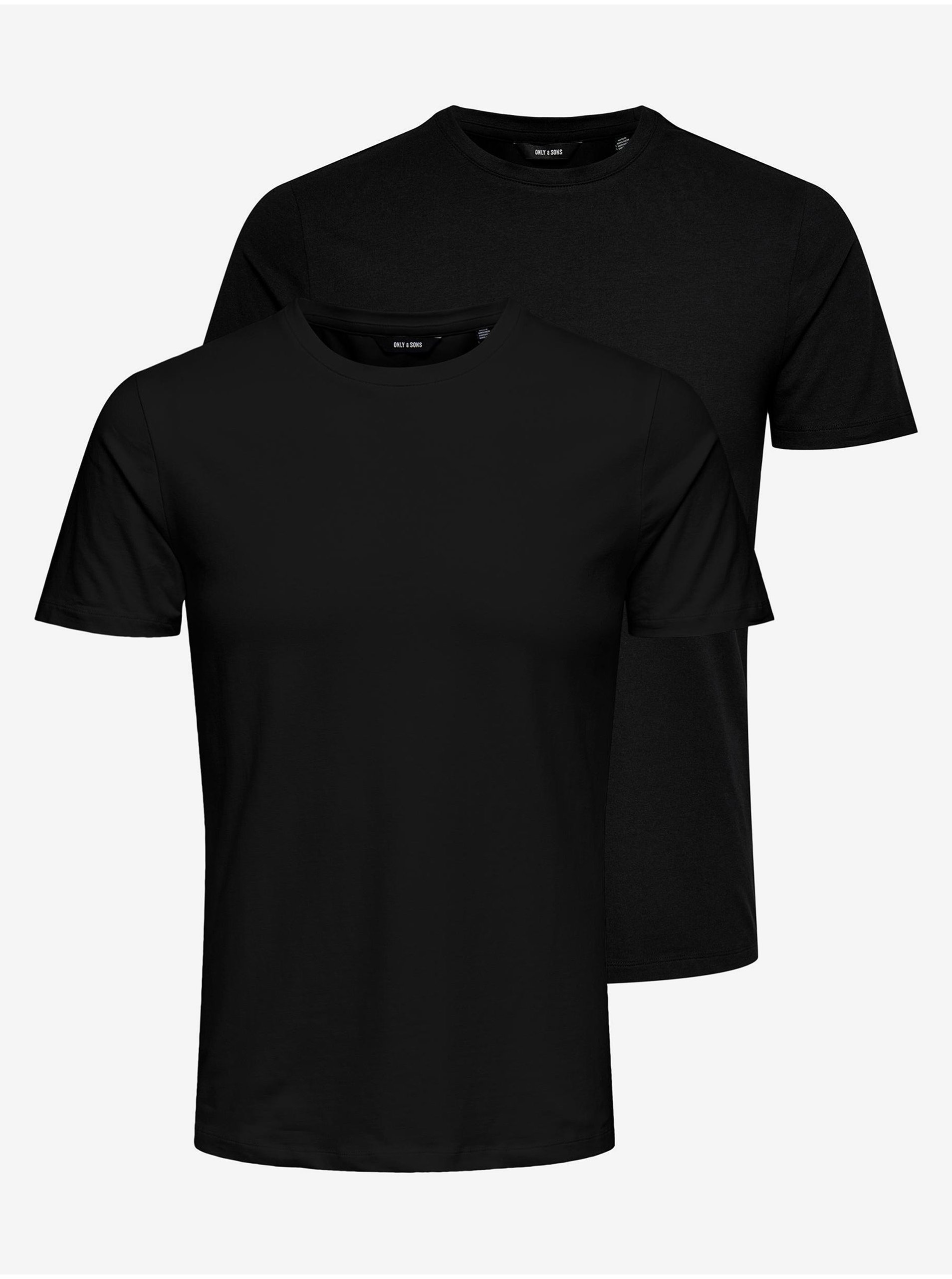 Levně Sada dvou pánských basic triček v černé barvě ONLY & SONS