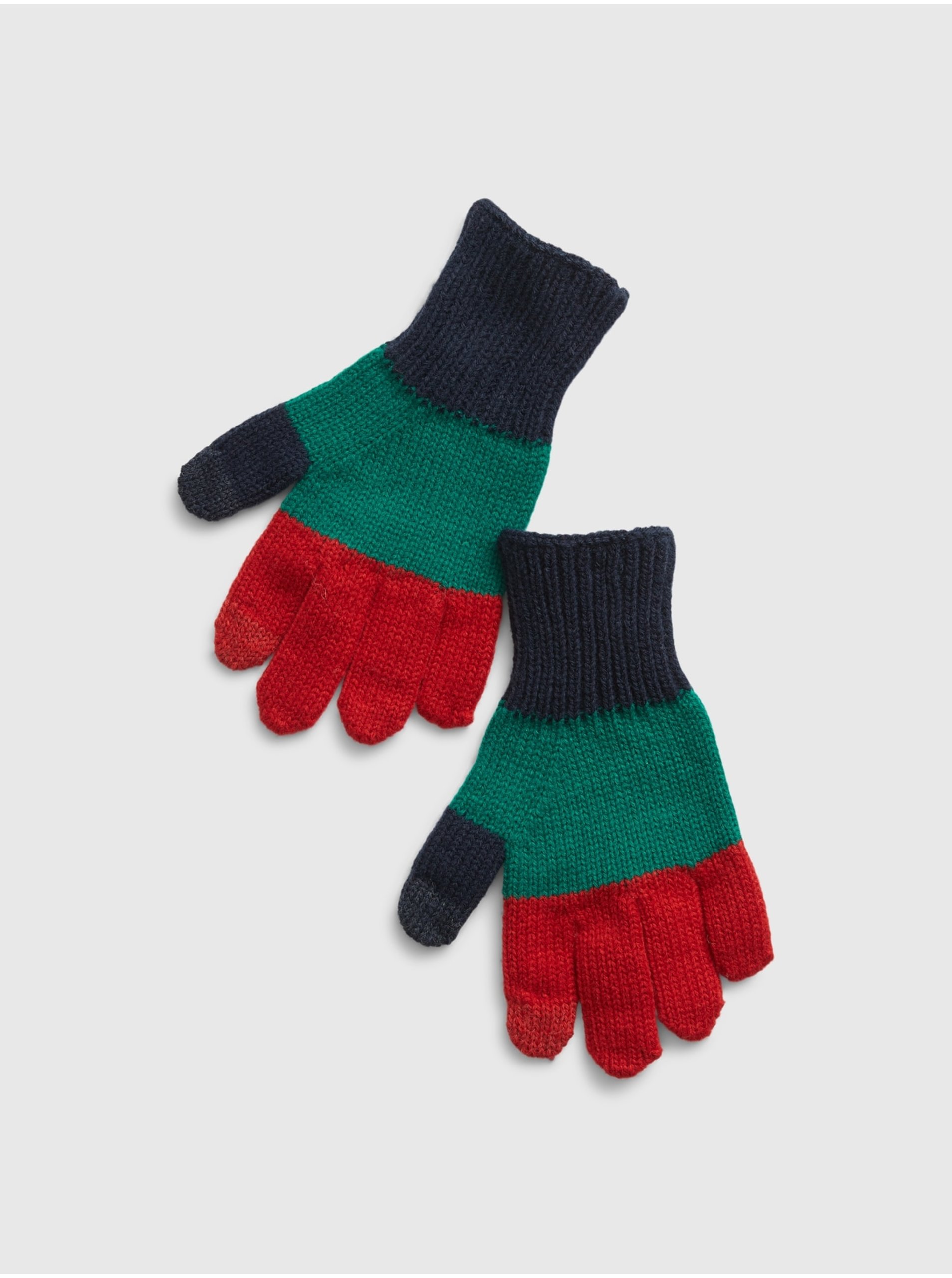 Lacno Červeno-zelené dětské prstové rukavice GAP
