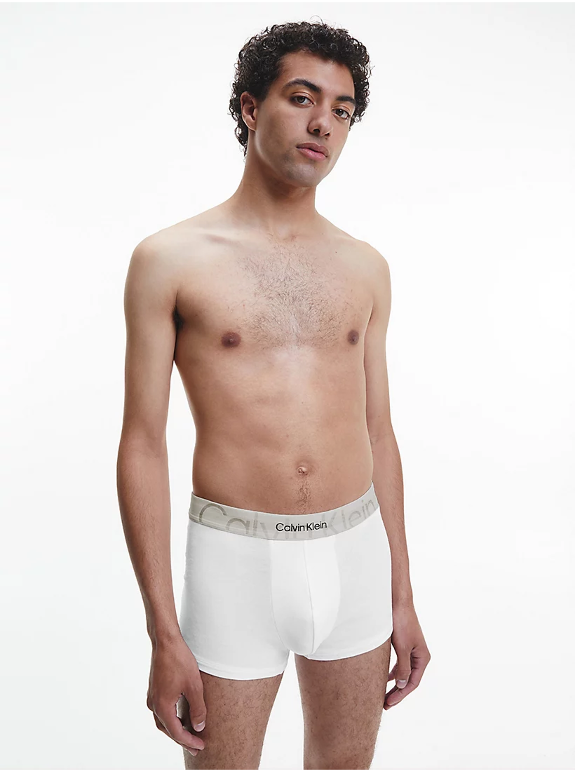 Levně Bílé pánské boxerky Calvin Klein Underwear Embossed Icon