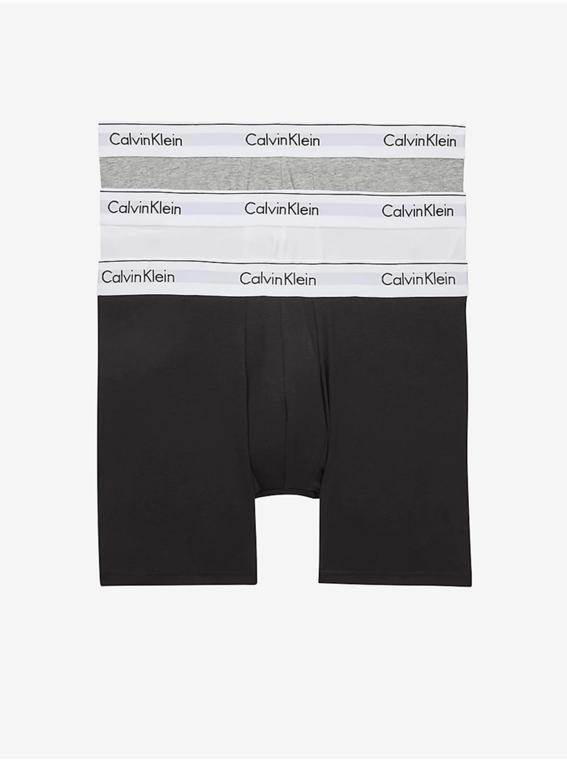Levně Sada tří pánských boxerek v černé, bílé a šedé barvě Calvin Klein Underwear