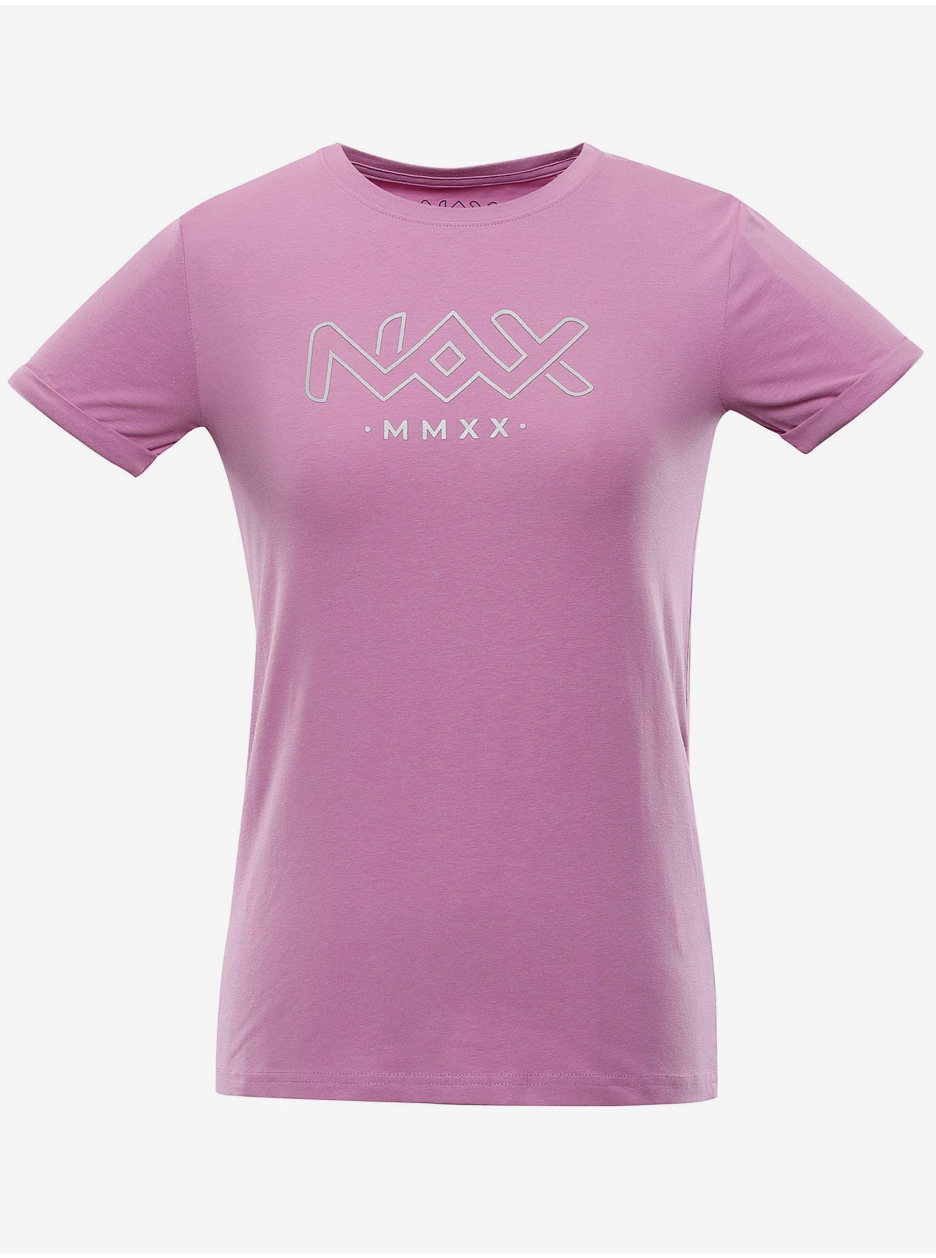 Levně Růžové dámské tričko NAX EMIRA