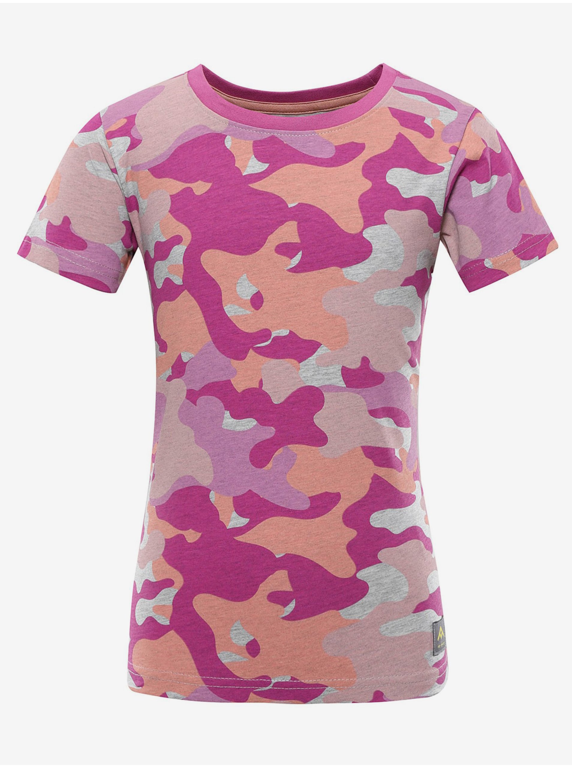 Levně Šedo-růžové dětské vzorované tričko NAX KOSTO