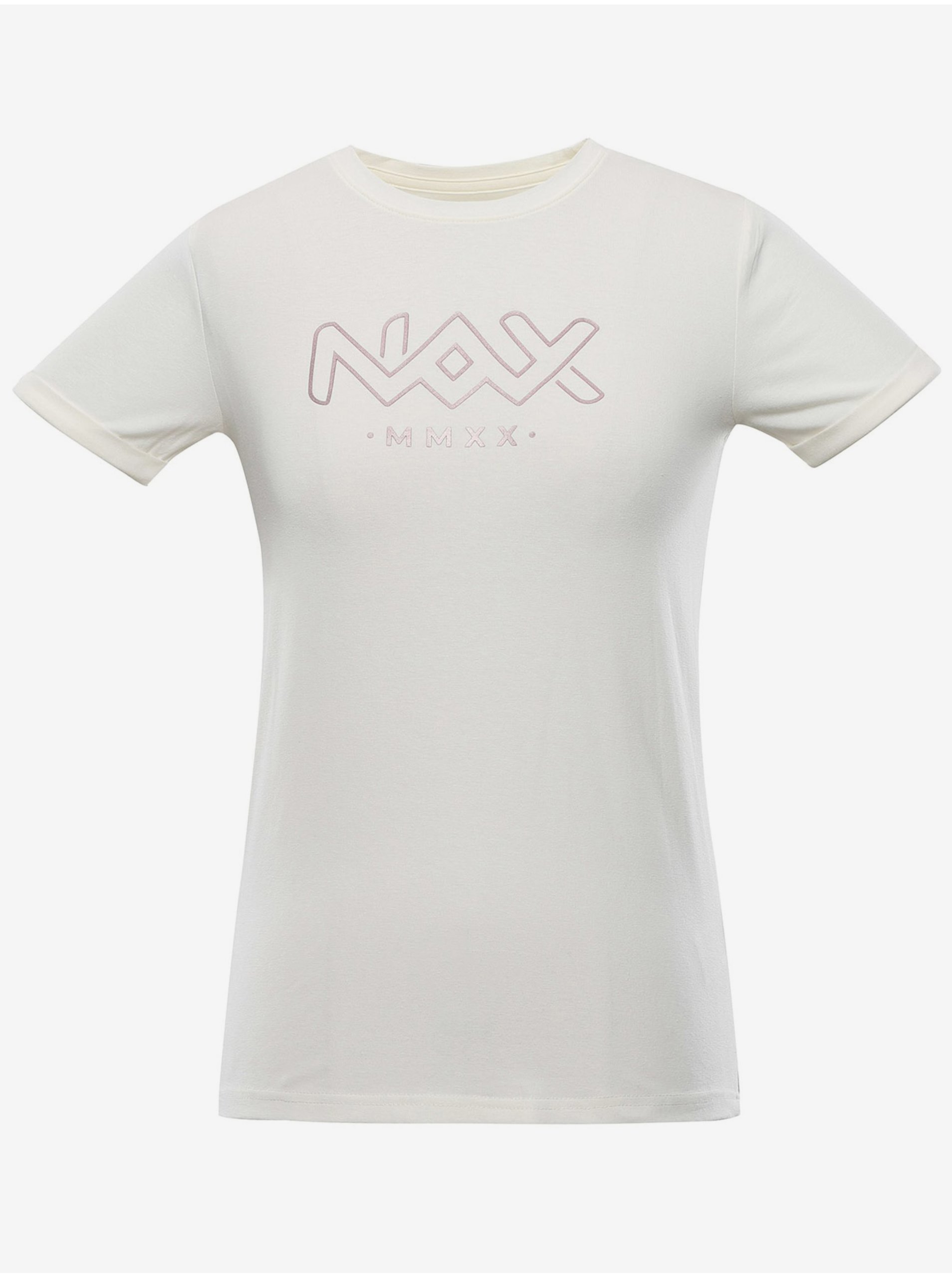 Levně Krémové dámské tričko NAX EMIRA