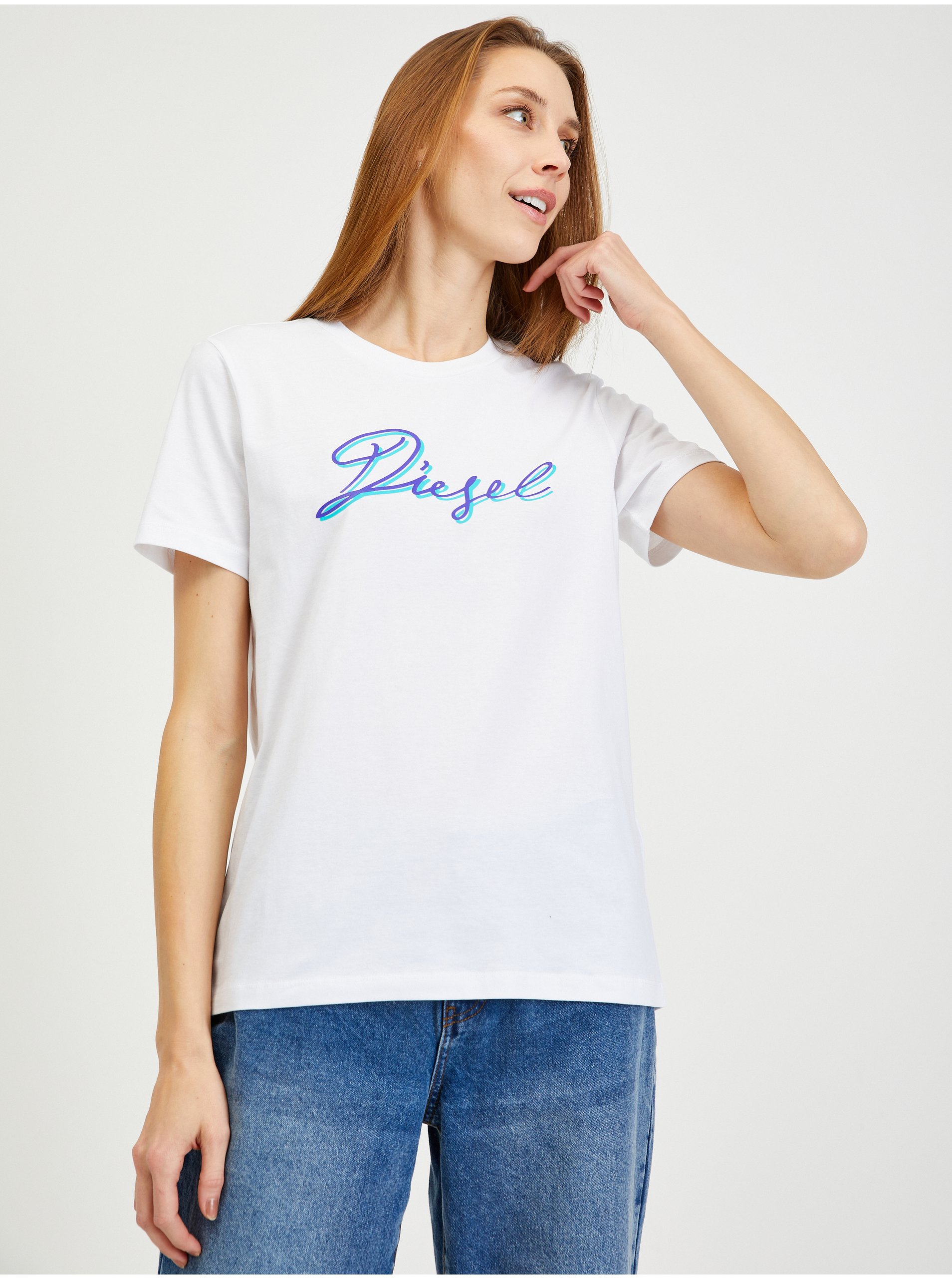 E-shop Bílé dámské tričko Diesel Sily
