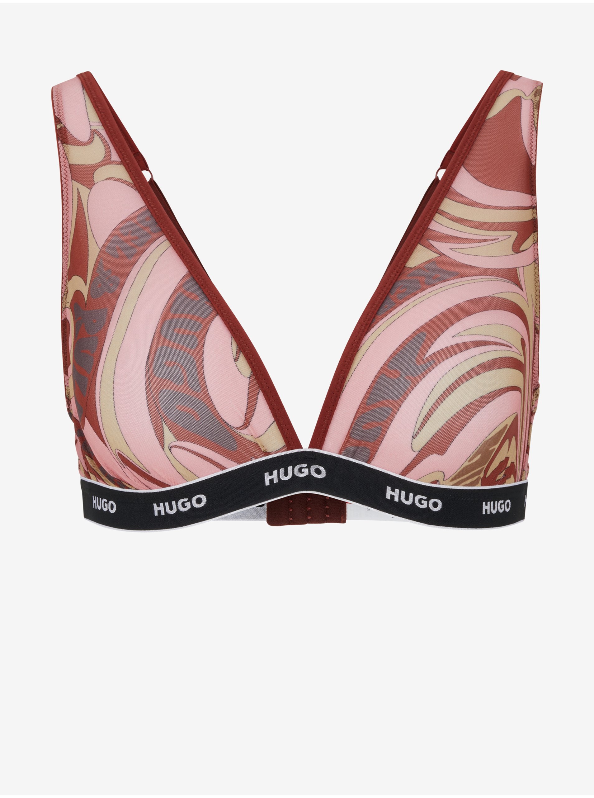 Lacno Růžová dámská vzorovaná podprsenka HUGO