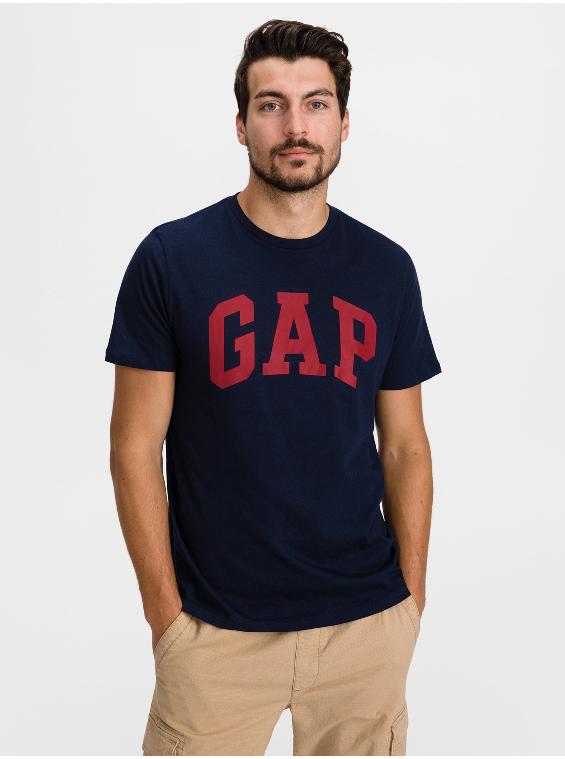 Levně Modré pánské tričko GAP logo