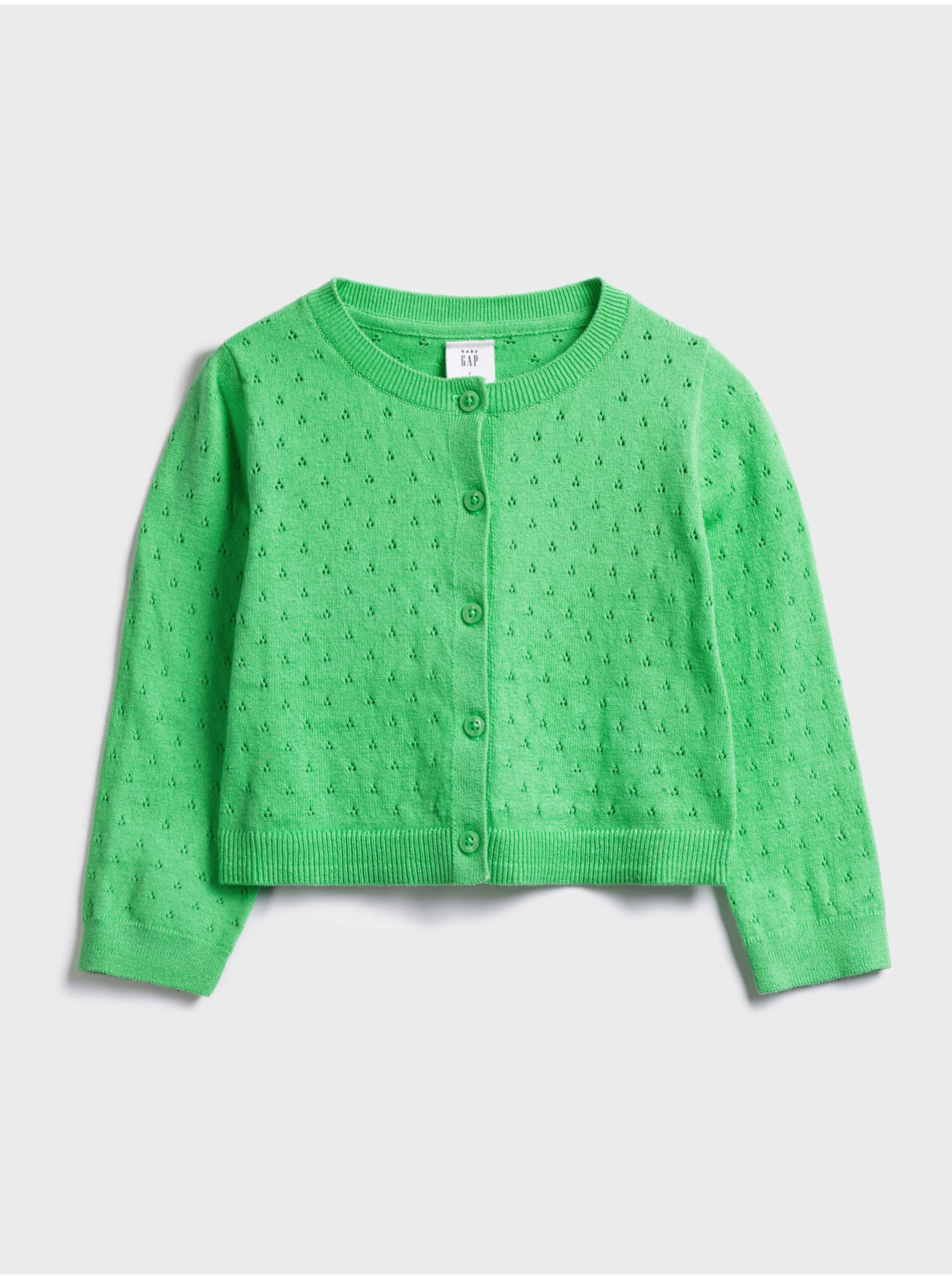 Lacno Detský sveter pointelle cardigan Zelená