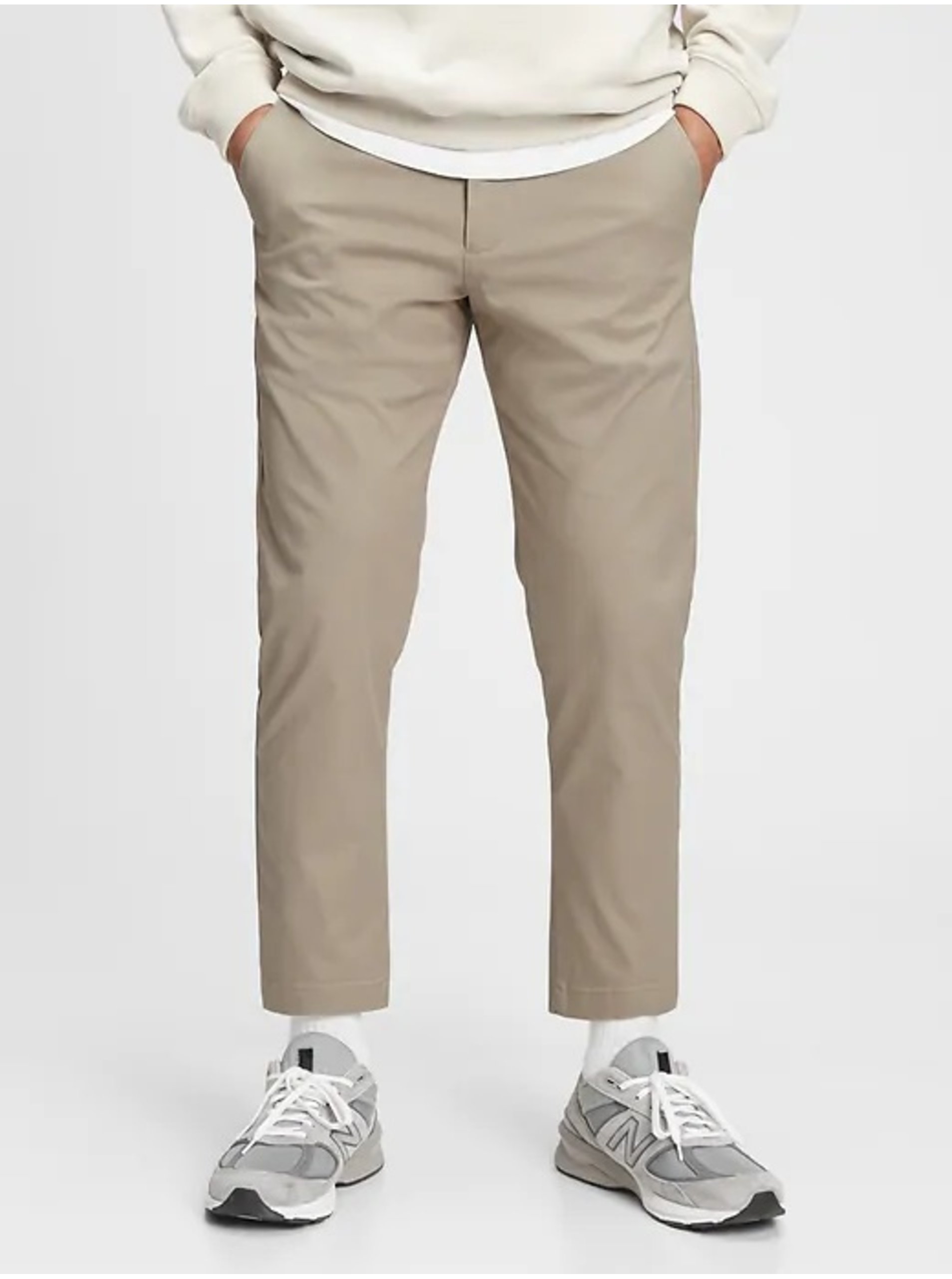 E-shop Béžové pánské zkrácené kalhoty GAP