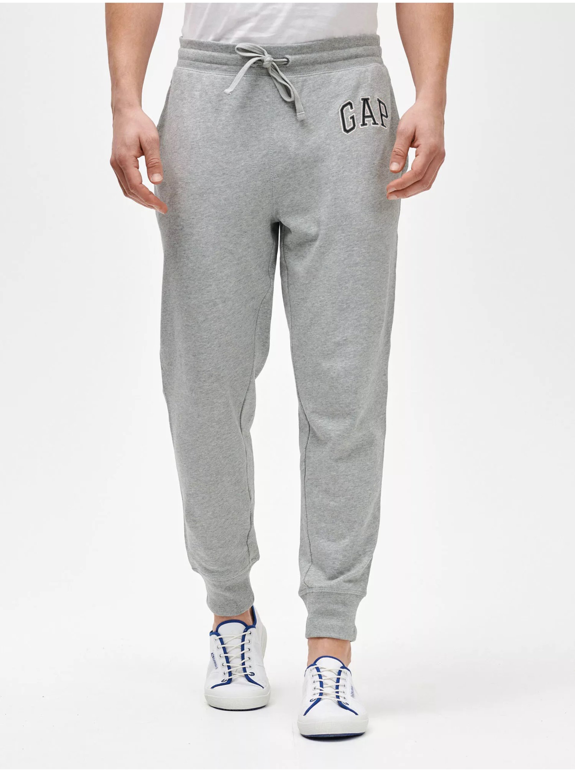 Lacno Tepláky GAP Logo arch logo joggers Šedá