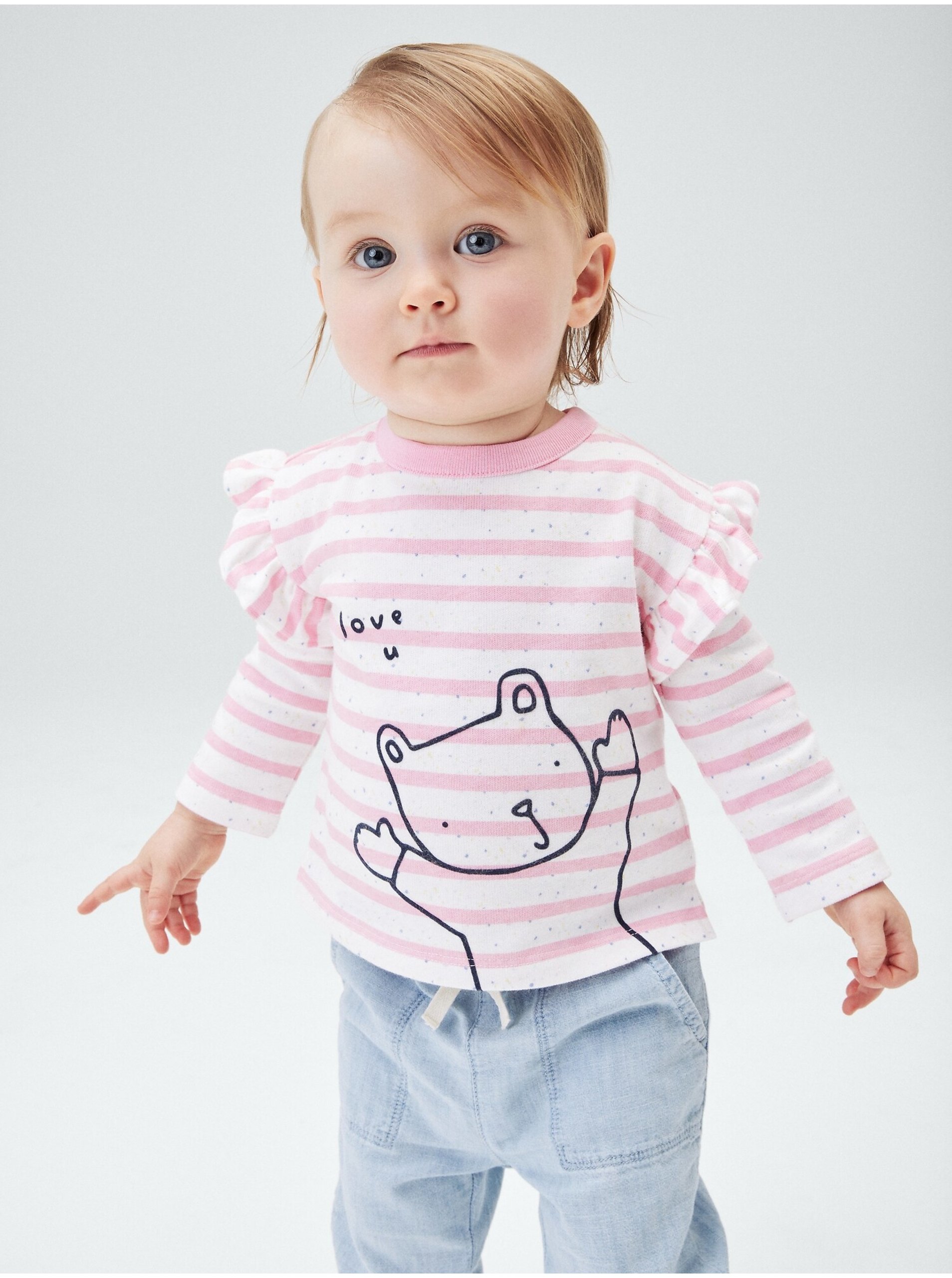 Lacno Baby tričko brannan knit Ružová