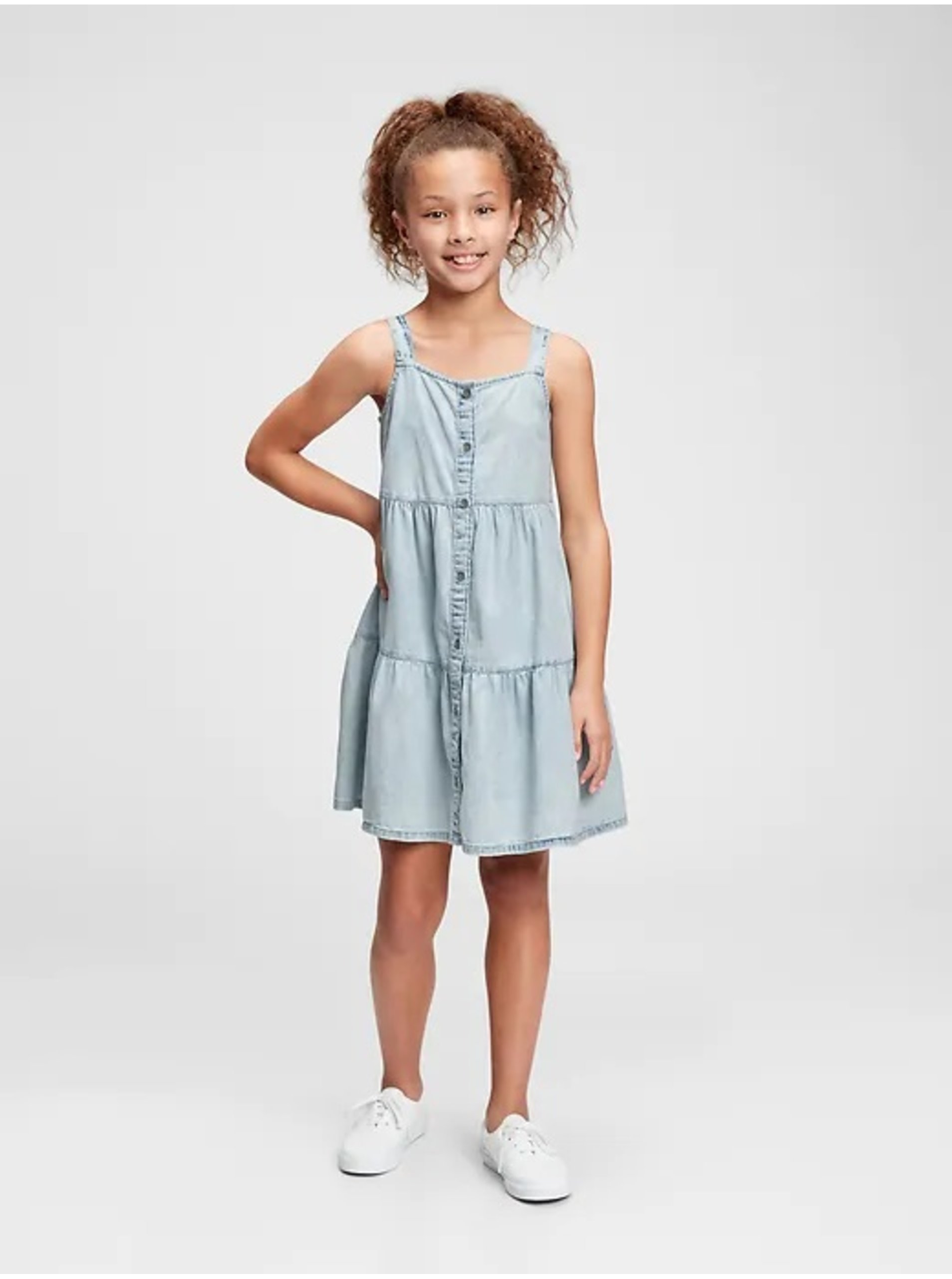 E-shop Modré holčičí dětské šaty denim tiered dress