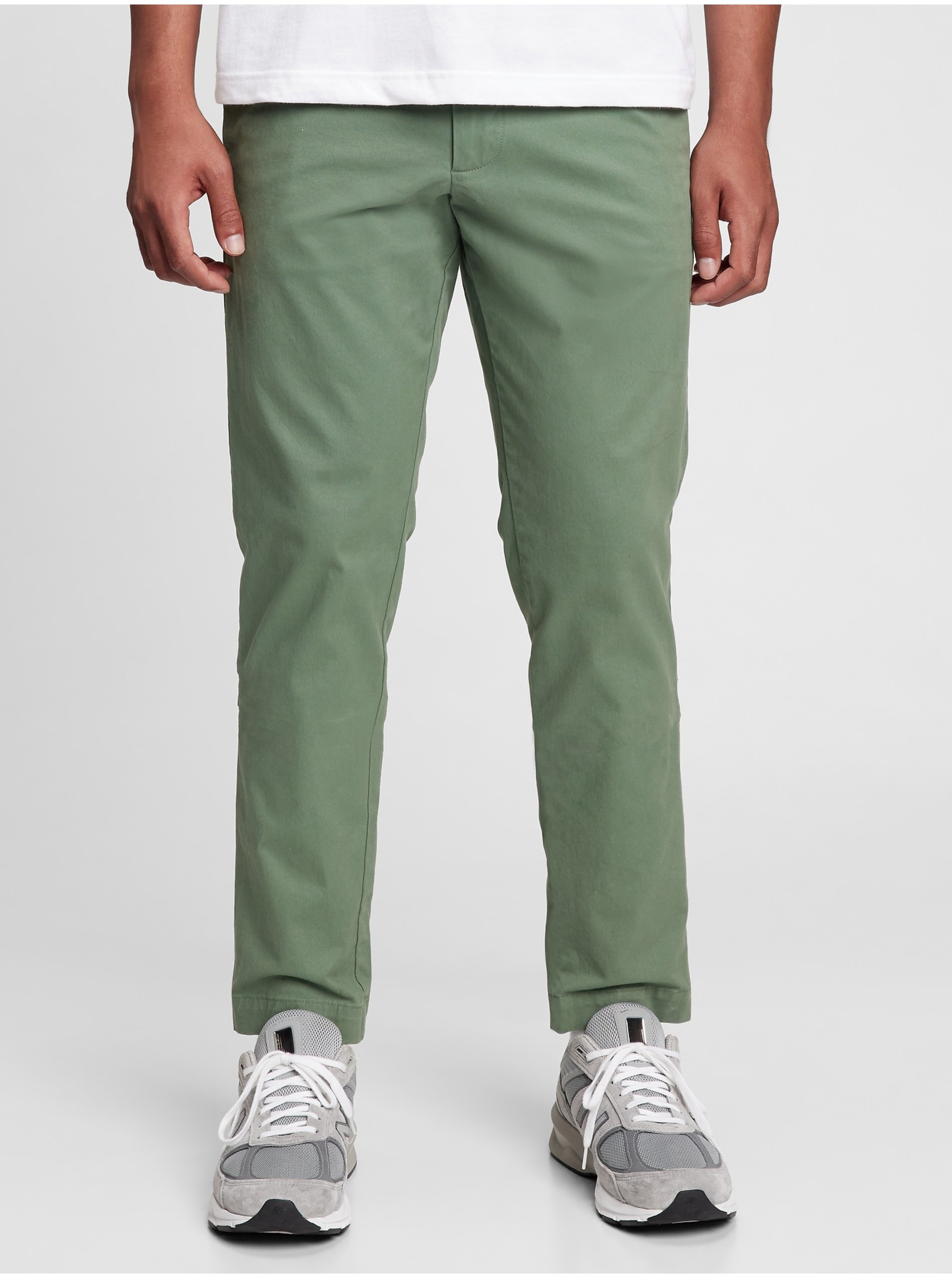 E-shop Zelené pánské kalhoty khakis slim fit GAP GapFlex
