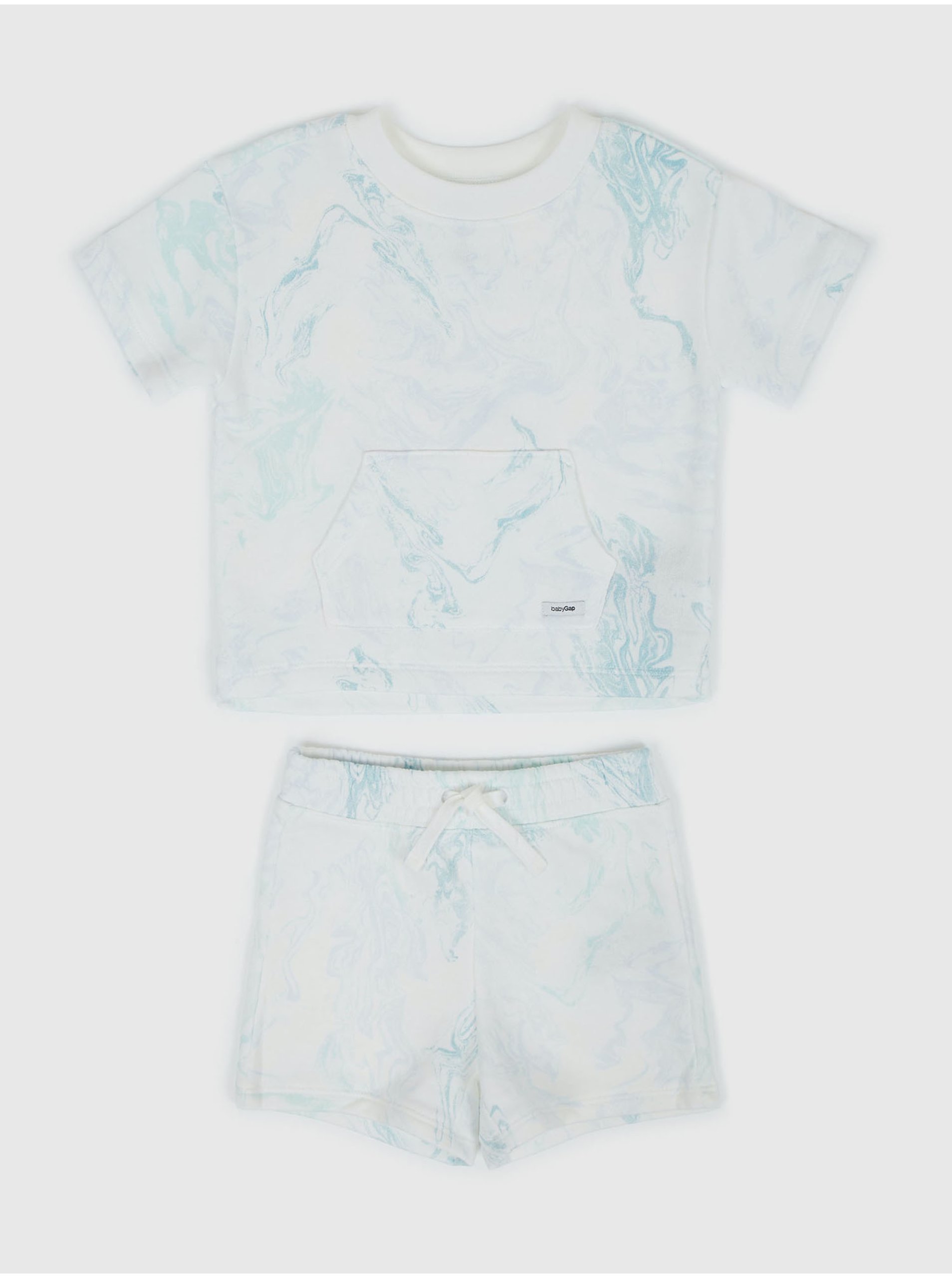 E-shop Bílý dětský vzorovaný set trička a kraťasů GAP