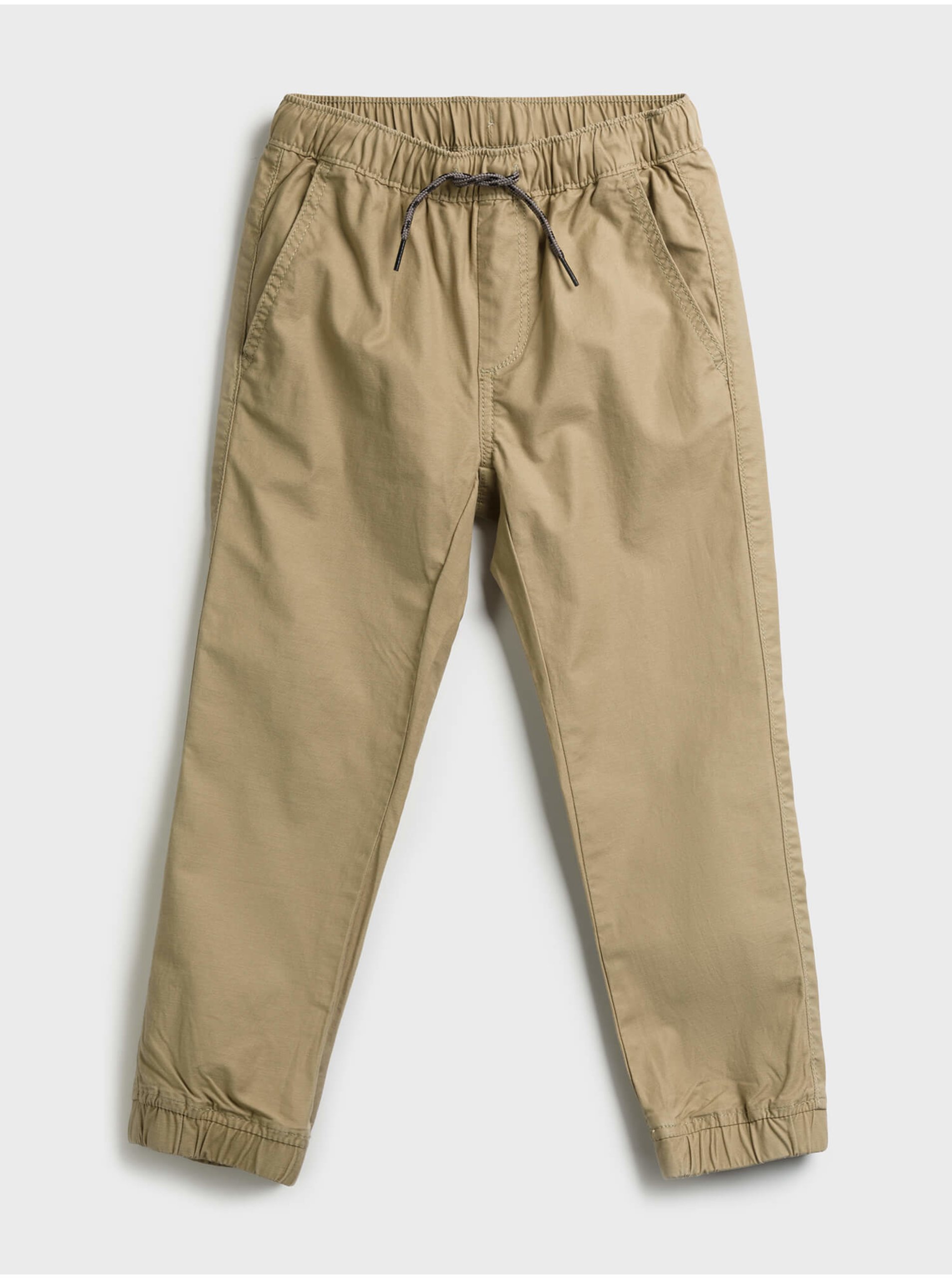 Levně Béžové klučičí dětské kalhoty v-td eday jogger