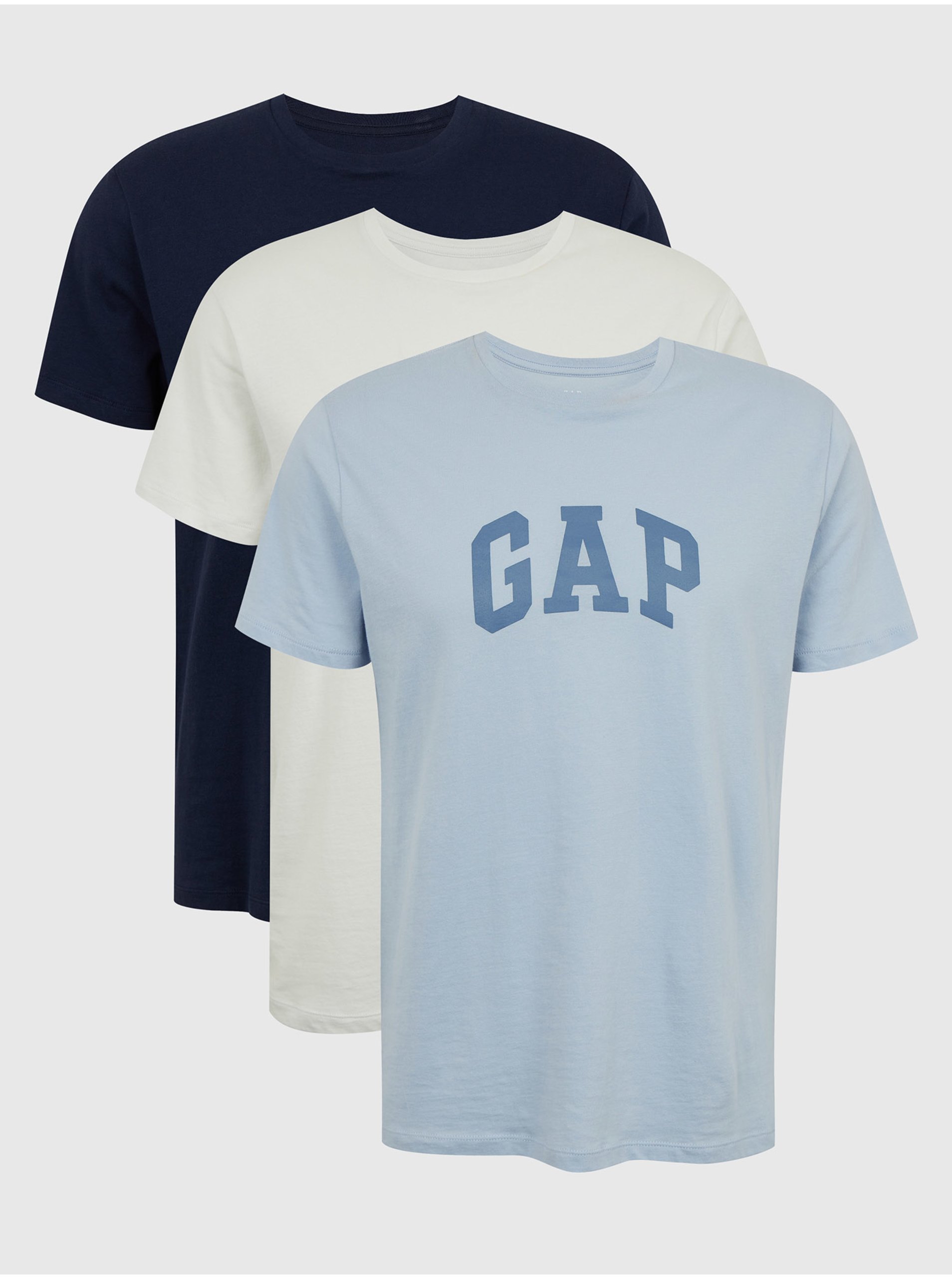 Levně Barevná pánská trička s logem GAP, 3ks