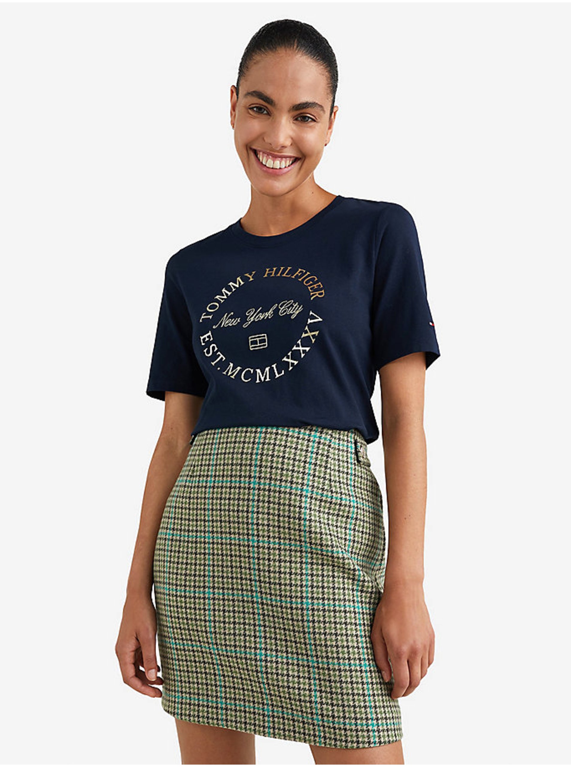 E-shop Černé dámské tričko Tommy Hilfiger
