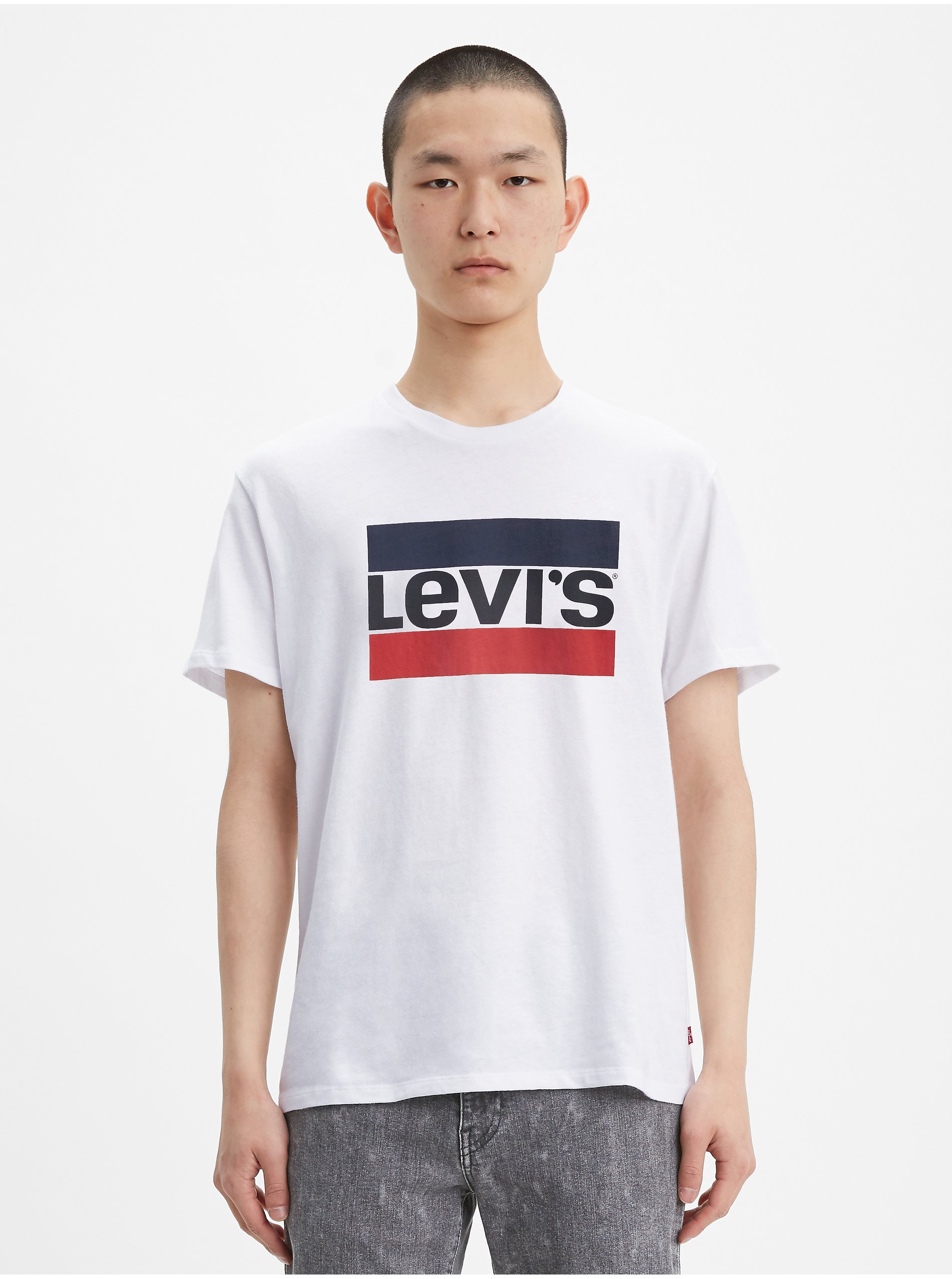 Lacno Biele pánske tričko s potlačou Levi's®