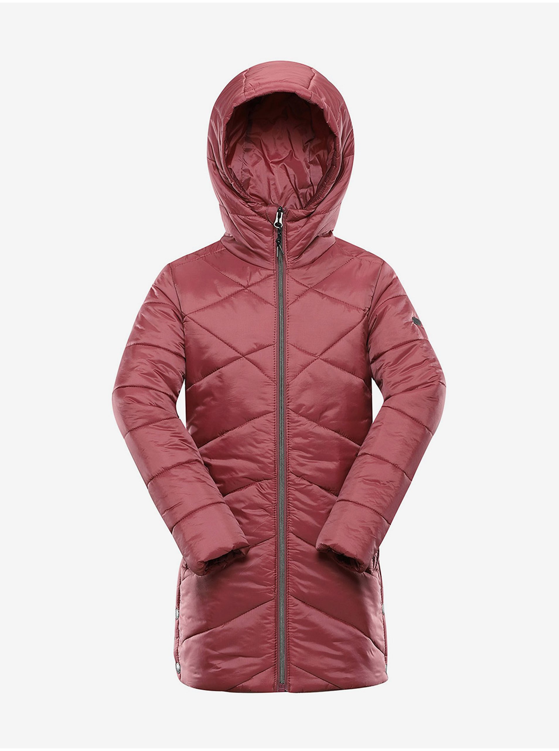 Levně Tmavě růžový holčičí zimní prošívaný kabát ALPINE PRO TABAELO