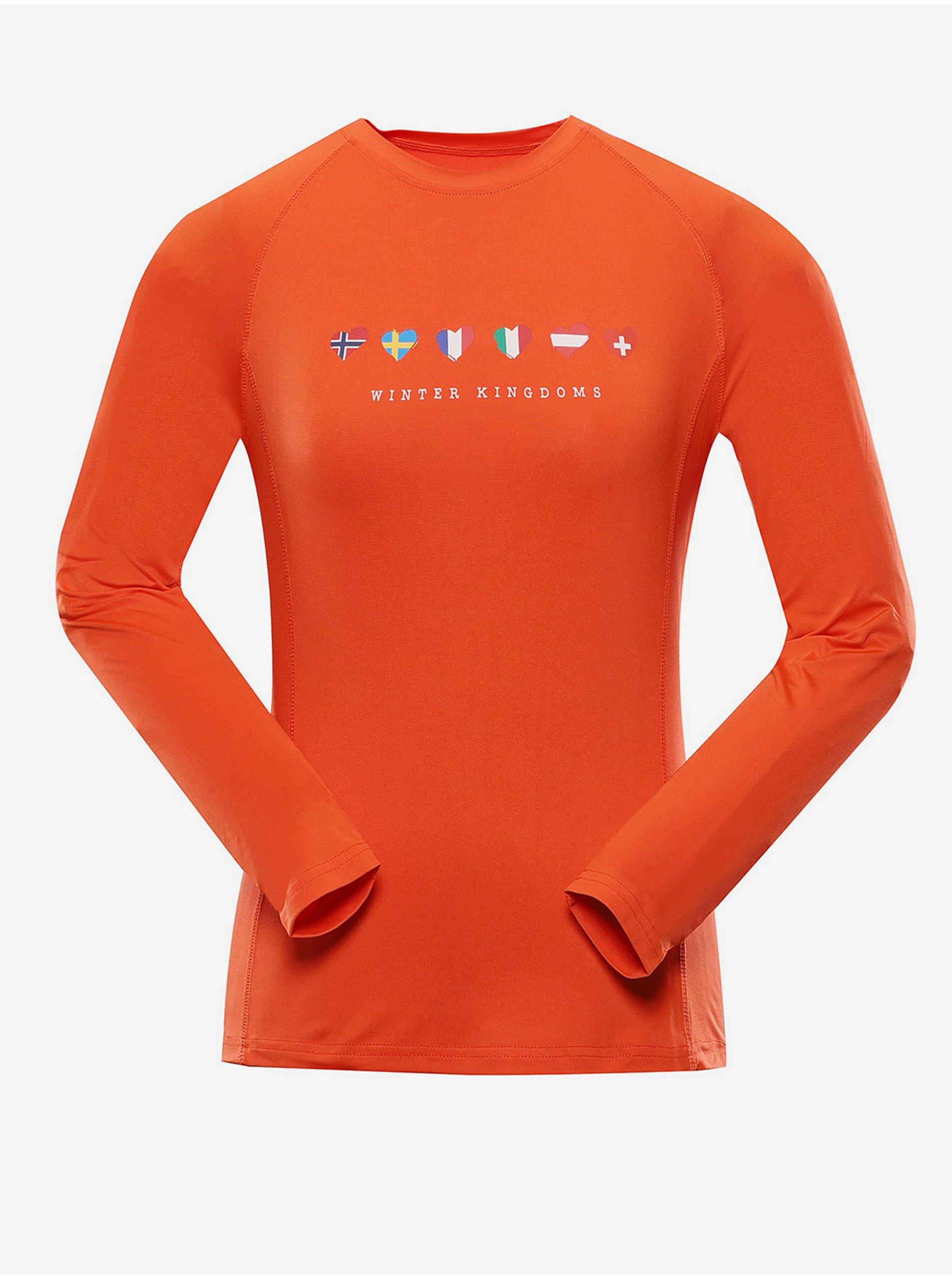 Levně Oranžové dámské rychleschnoucí tričko ALPINE PRO AMADA