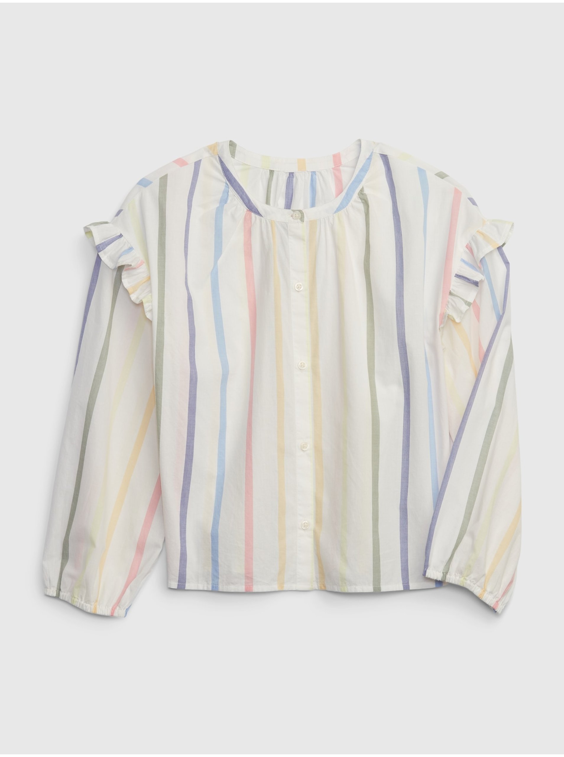 E-shop Biela dievčenská pruhovaná košeľa GAP