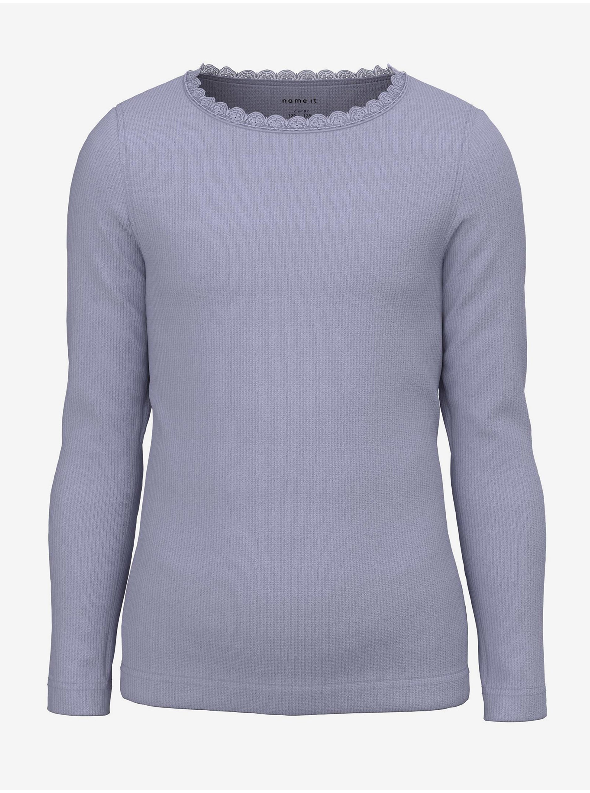 E-shop Světle modré holčičí žebrované tričko name it Kab