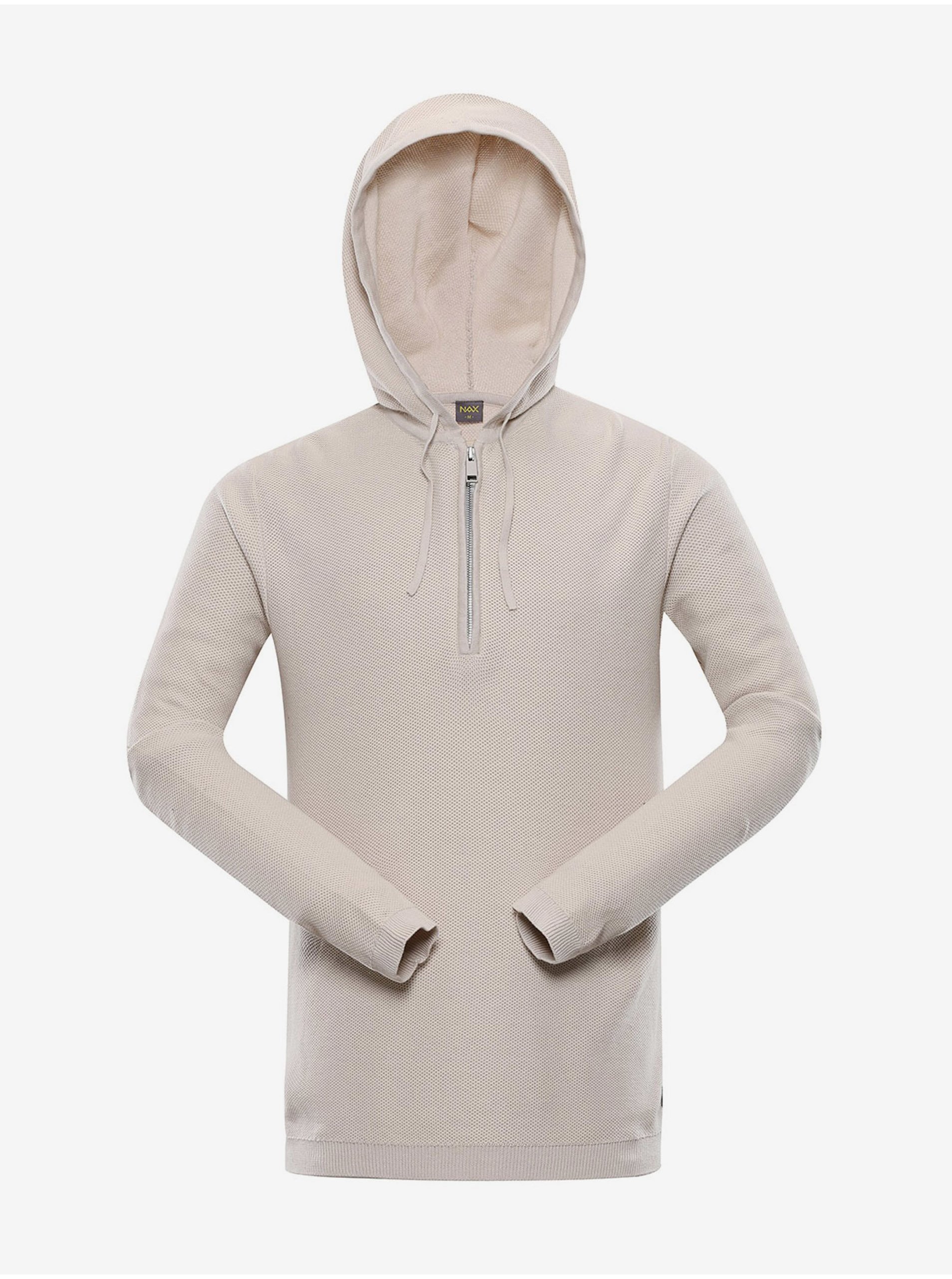 E-shop Krémový pánský svetr s kapucí NAX Polin